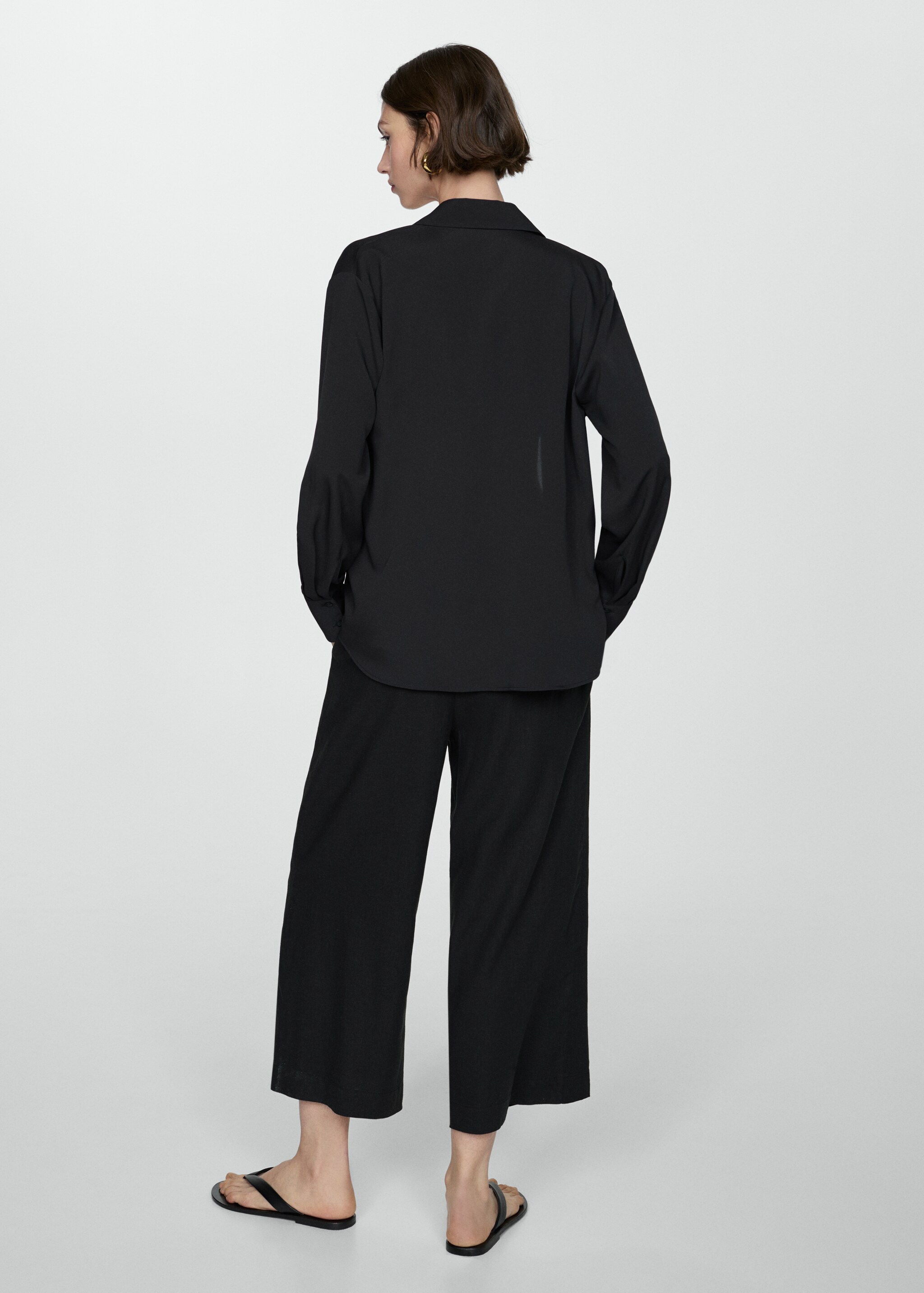 Wideleg linen trousers - Reverse of the article
