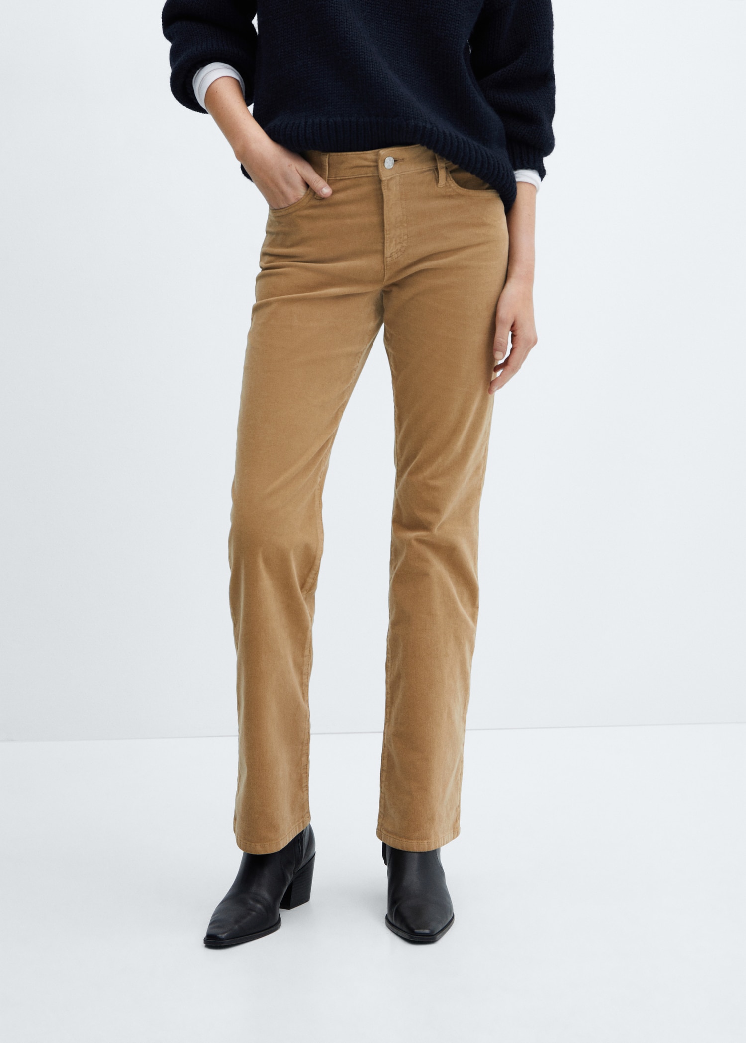 Pantalon flare taille normale velours côtelé Femme MANGO Maurice