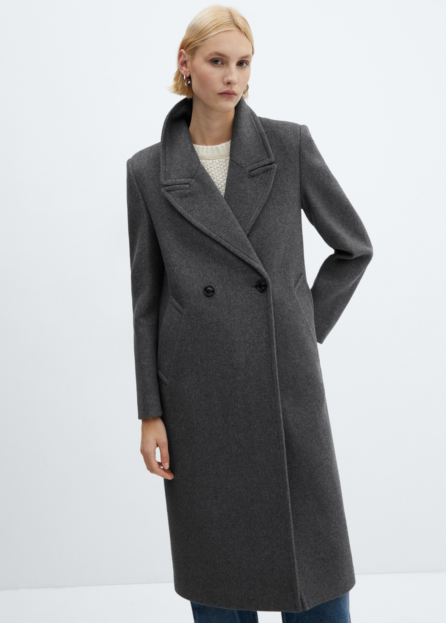 Lapels wool coat - Medium plane