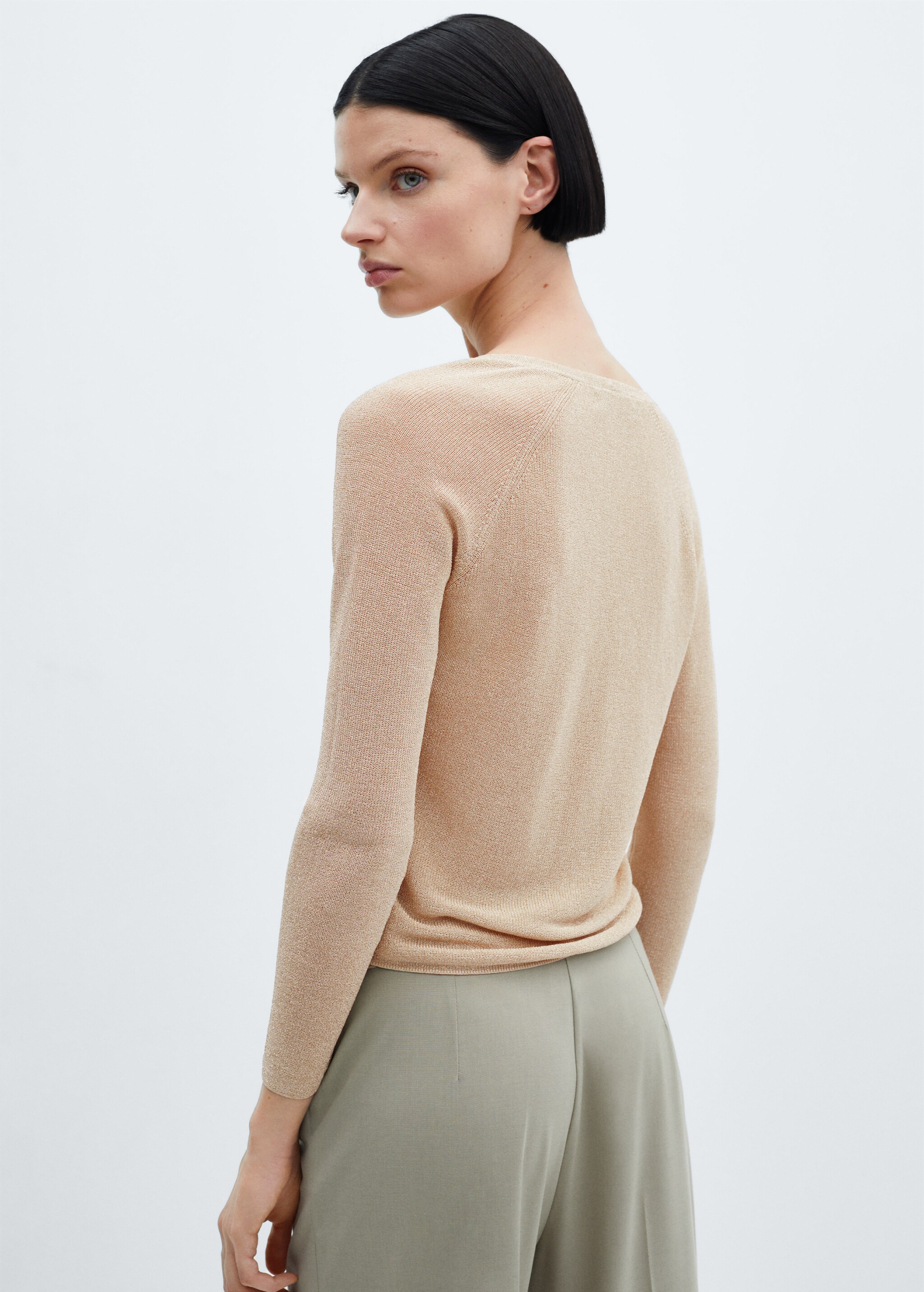 V-neck lurex sweater - Reverse of the article