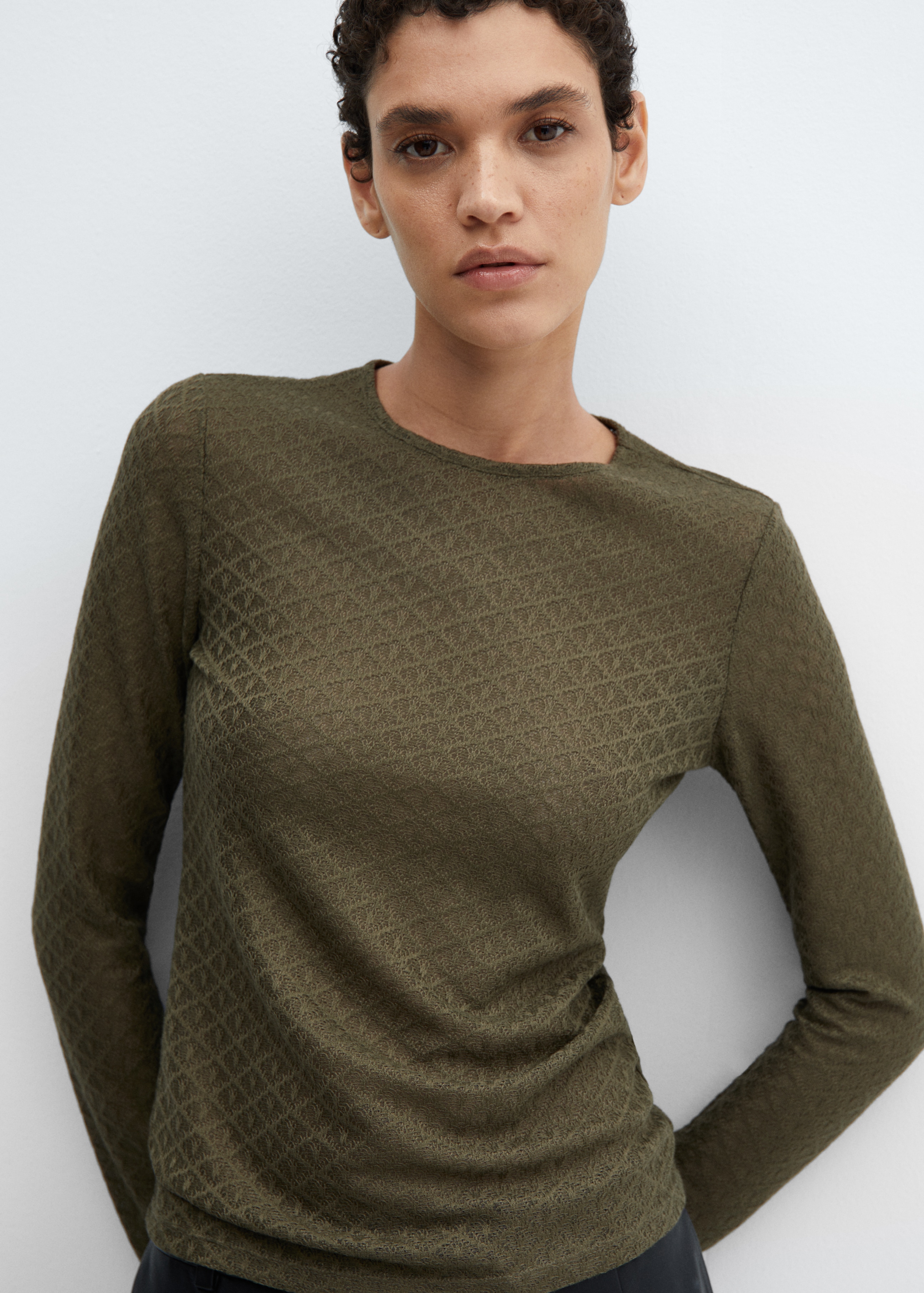 Textured knit t-shirt
