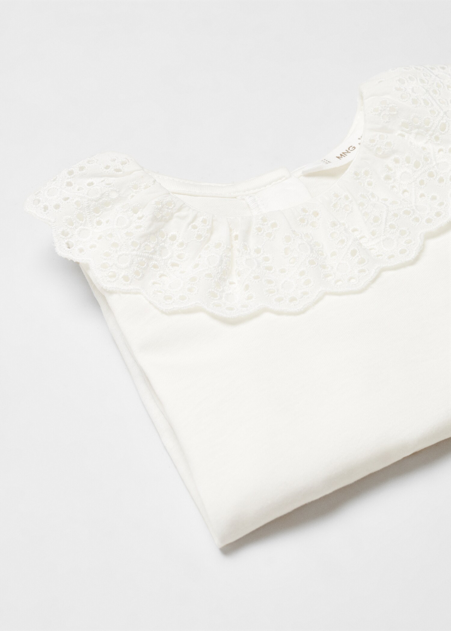 Pamučna majica s babydoll ovratnikom - Detalji artikla 8