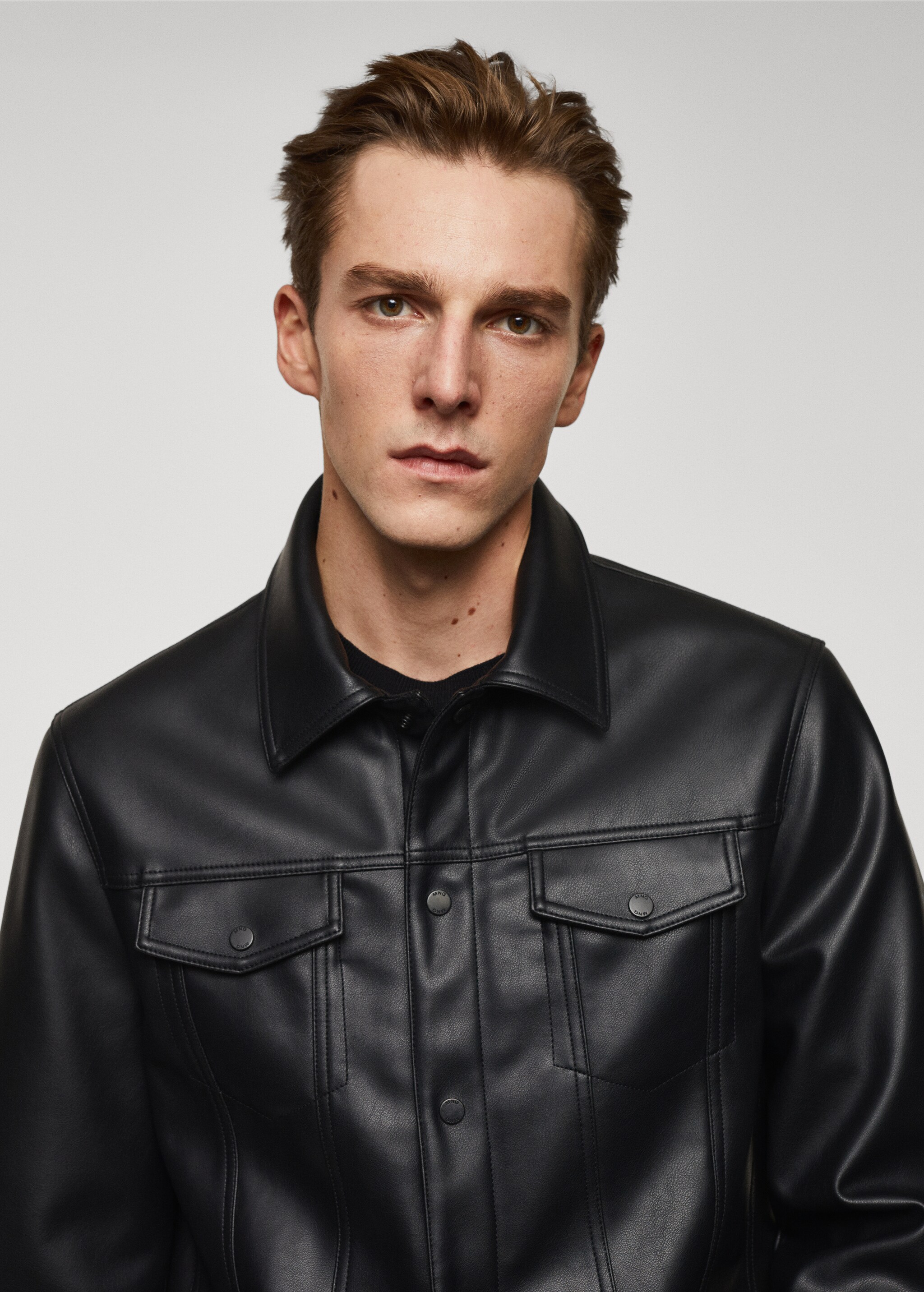 Faux leather jacket with pockets - Details of the article 1
