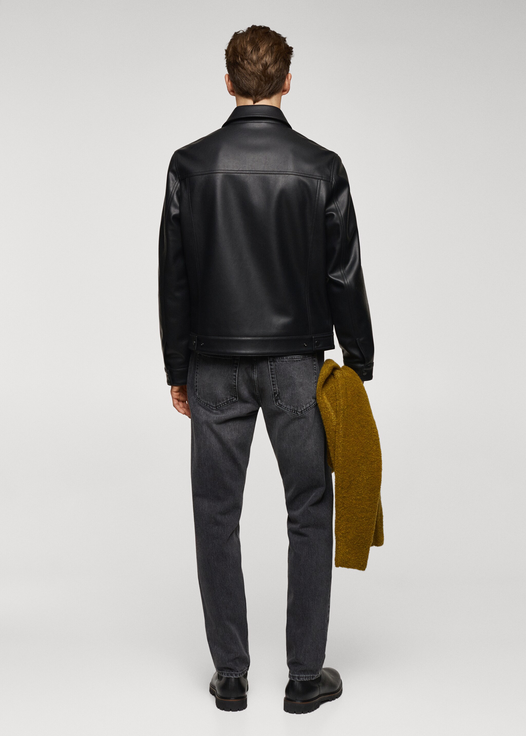 Faux leather jacket with pockets - Reverse of the article