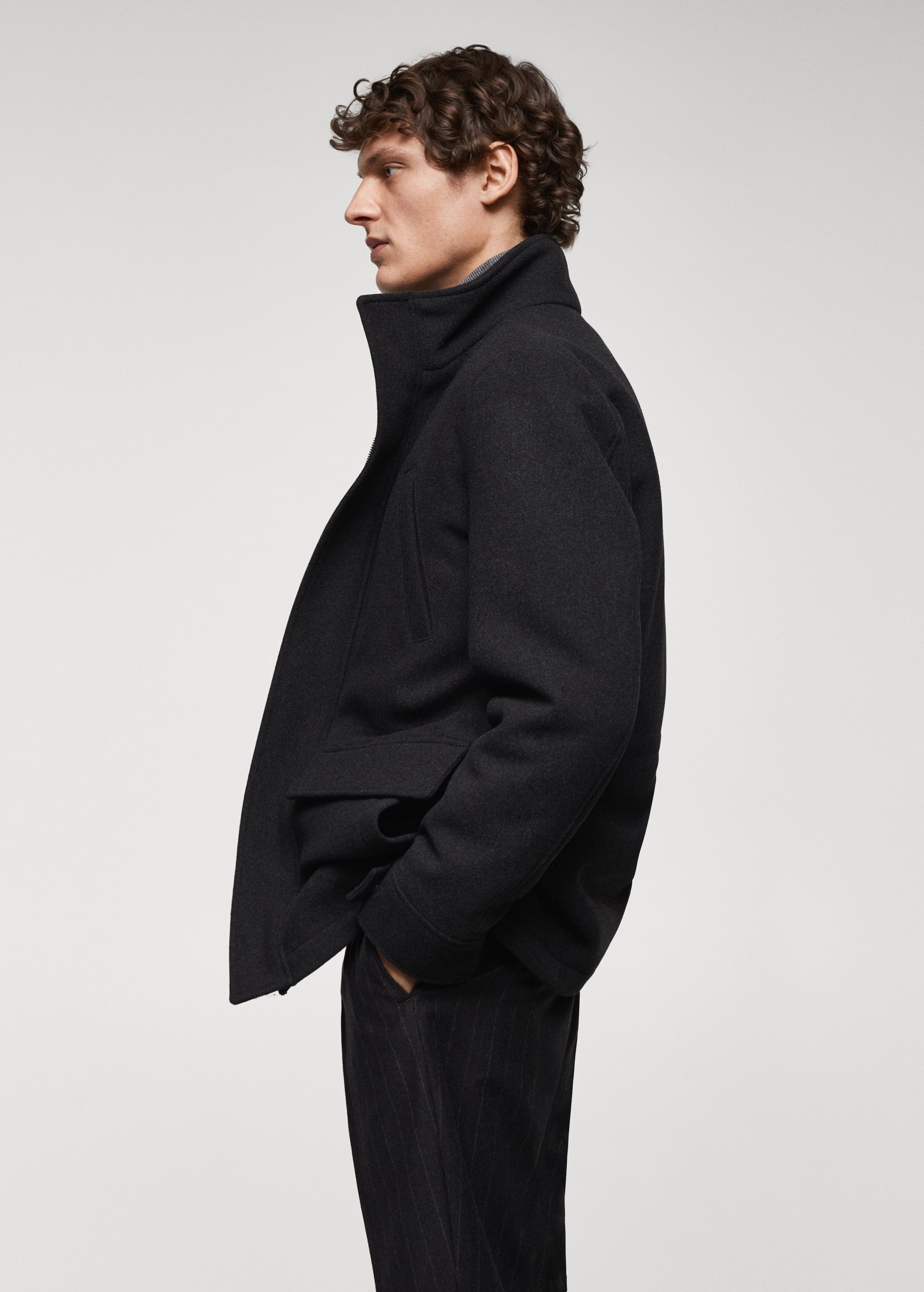 Короткое пальто из шерсти с карманами - Деталь изделия 2
