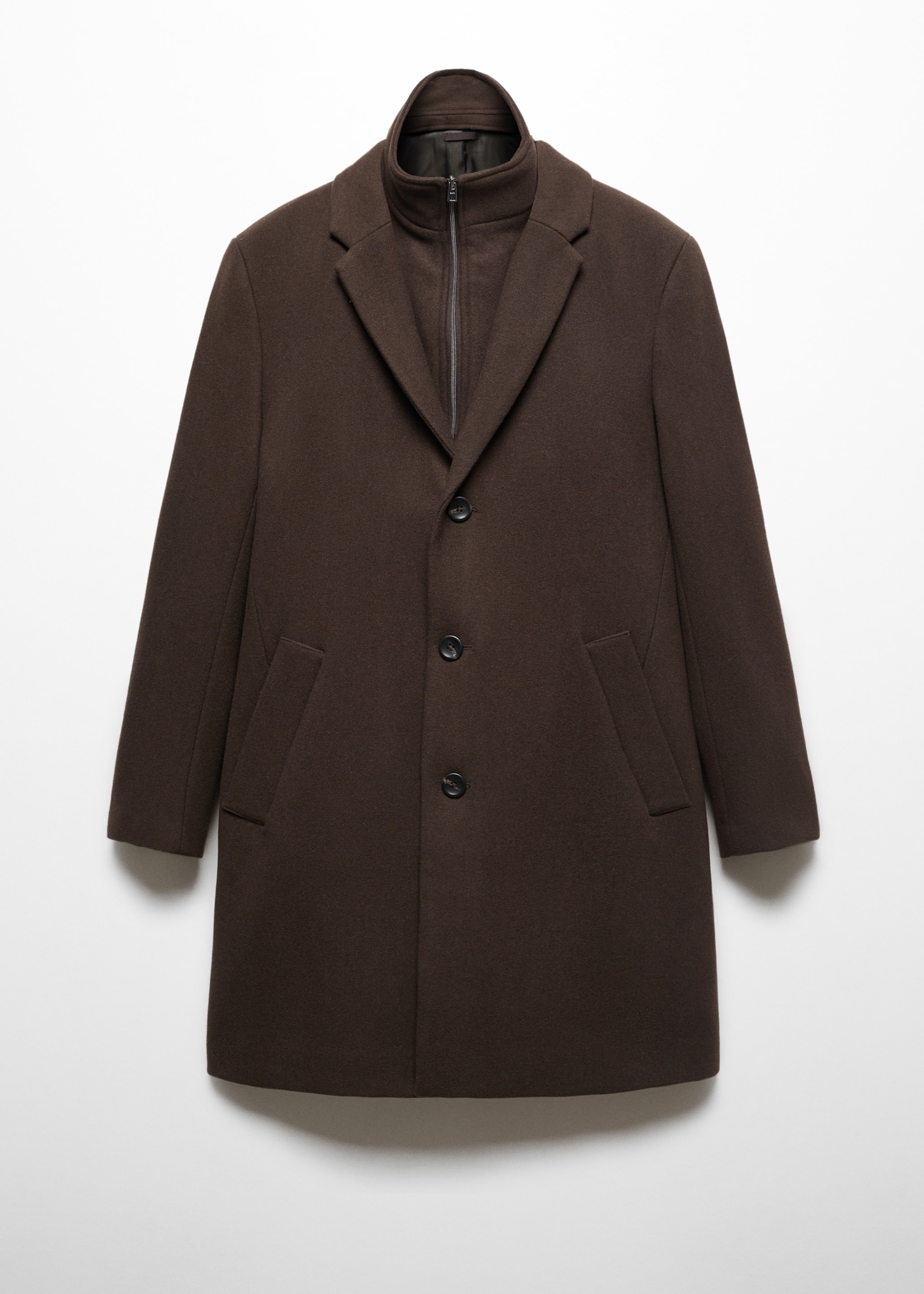 Wool coat with detachable collar - Article without model