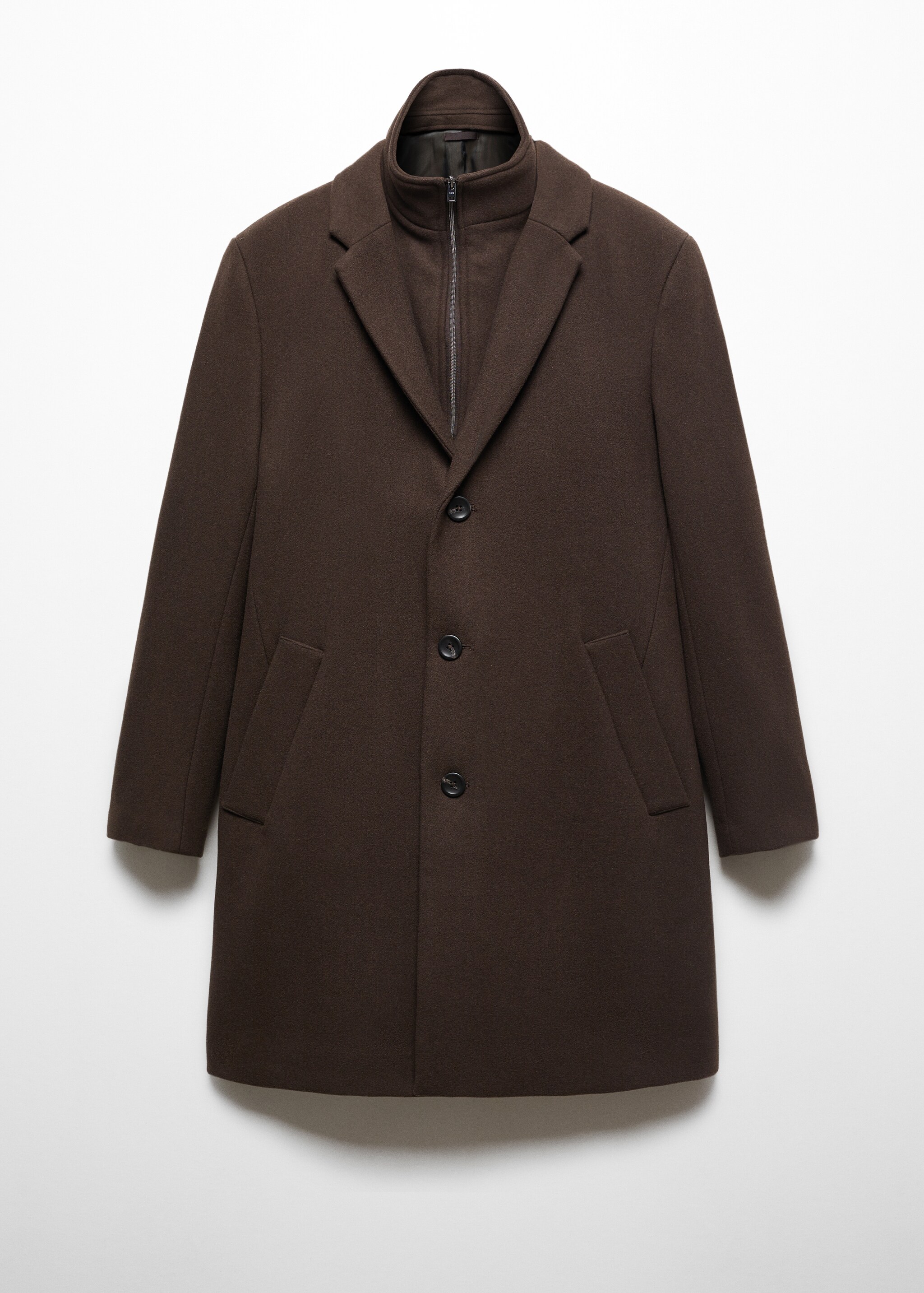 Пальто из шерсти со съемным воротником - Изделие без модели