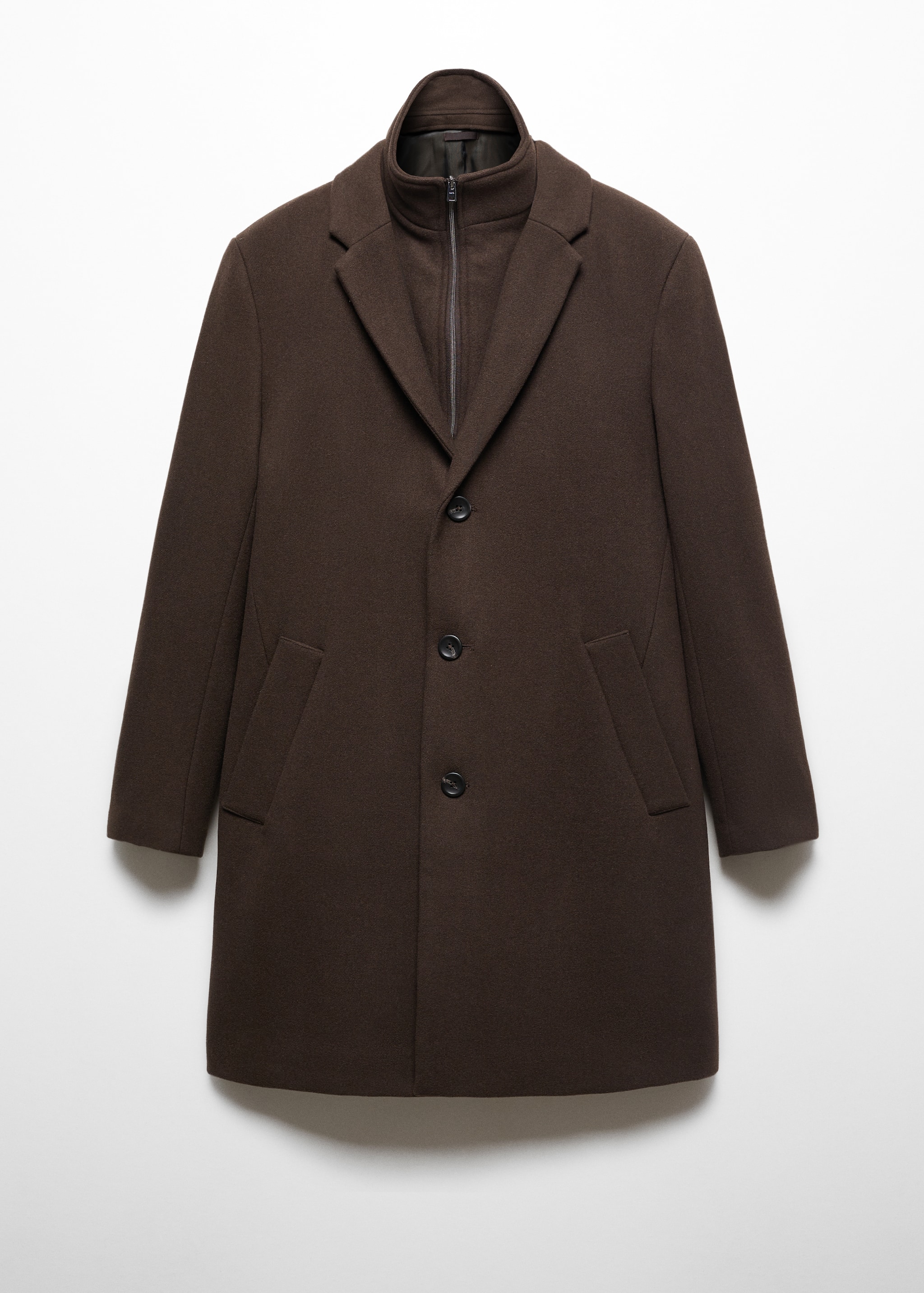 Пальто из шерсти со съемным воротником - Изделие без модели
