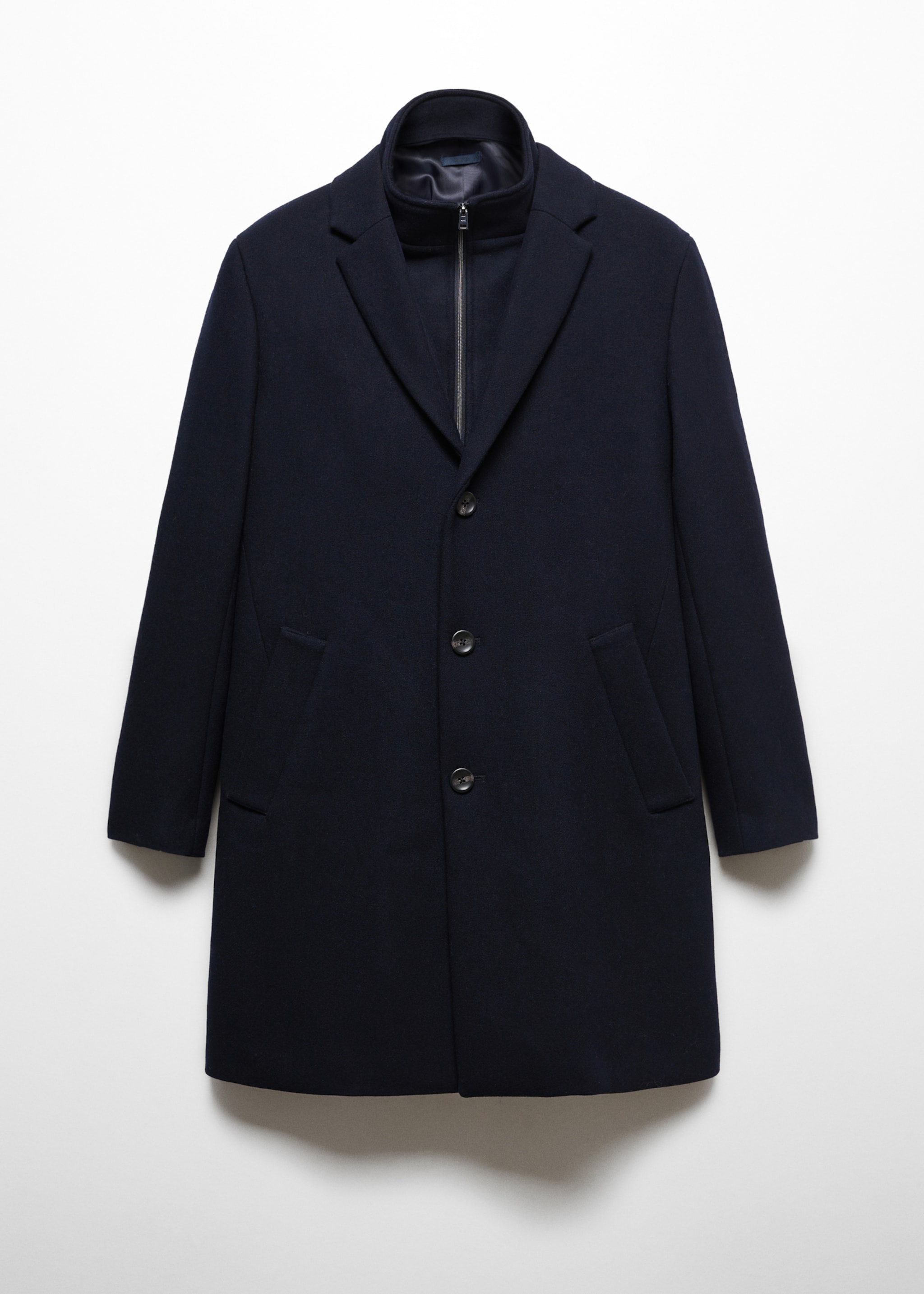 Wool coat with detachable collar - Article without model