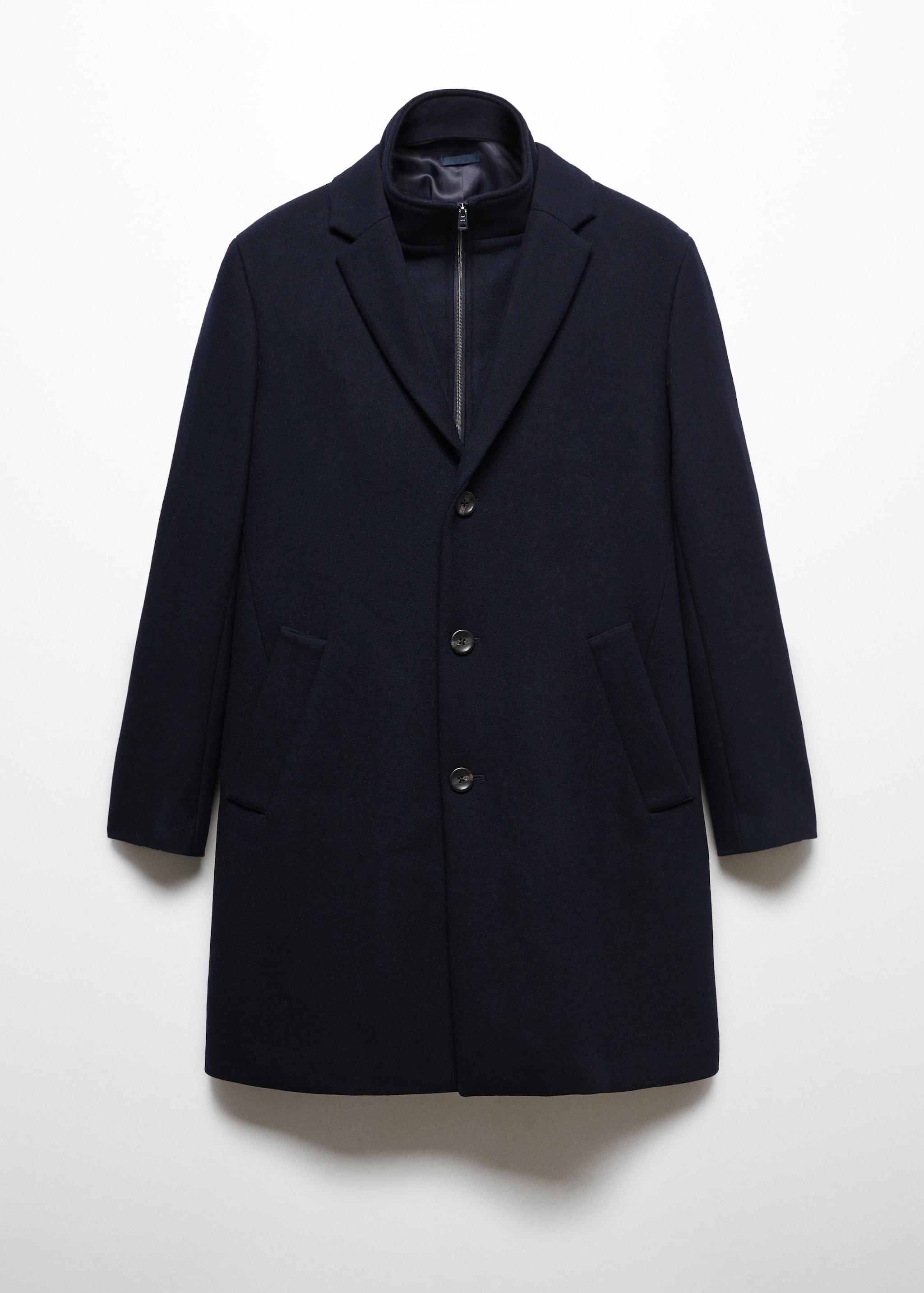 Wool coat with detachable collar - Article without model