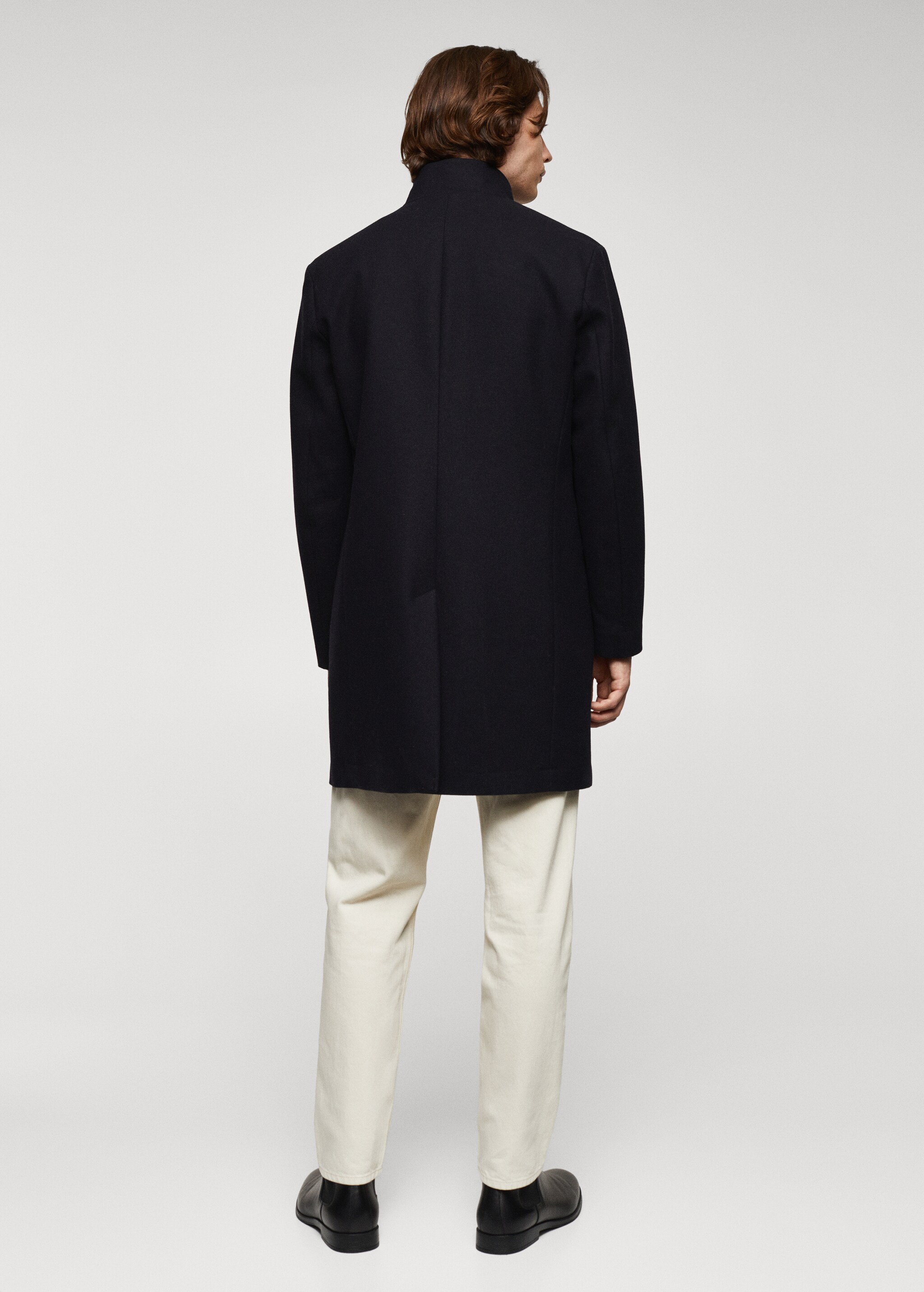 Wool funnel neck coat - Reverse of the article