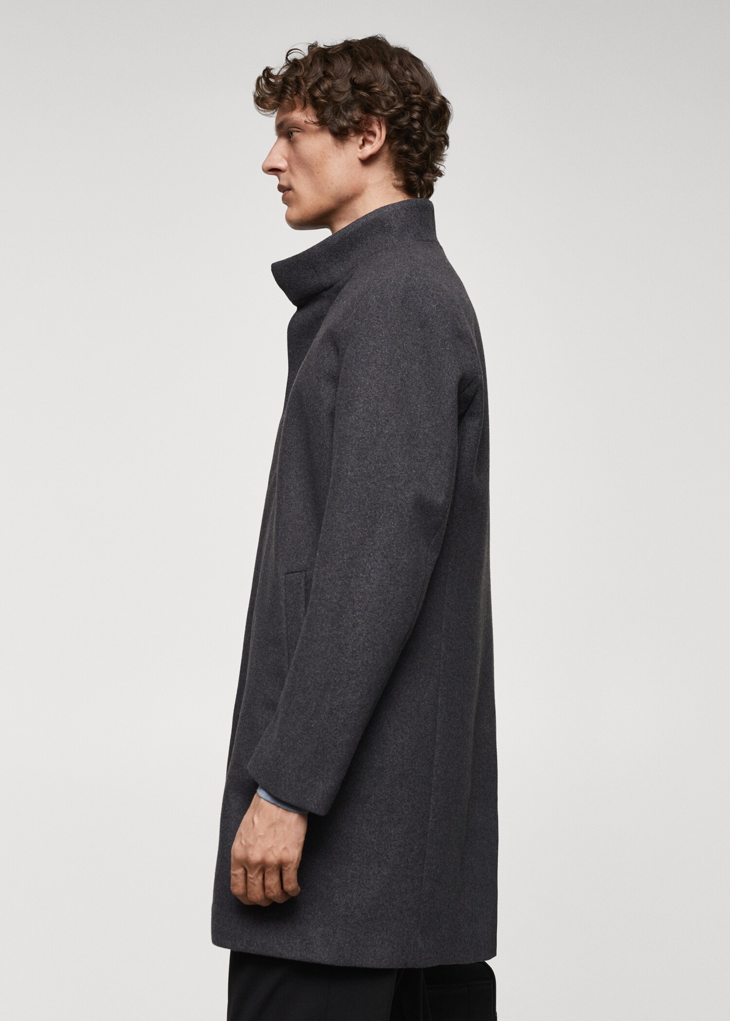 Wool funnel neck coat - Details of the article 2