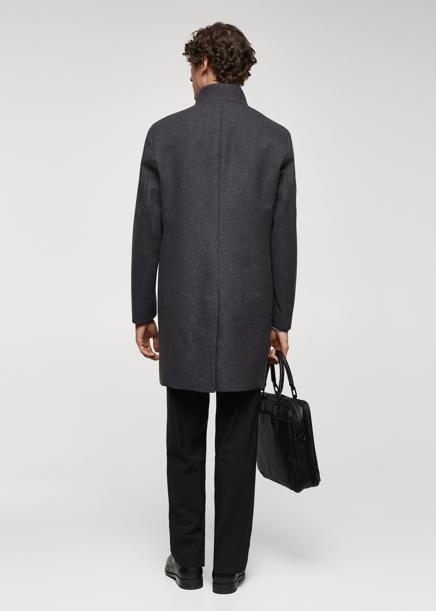 Wool funnel neck coat - Reverse of the article