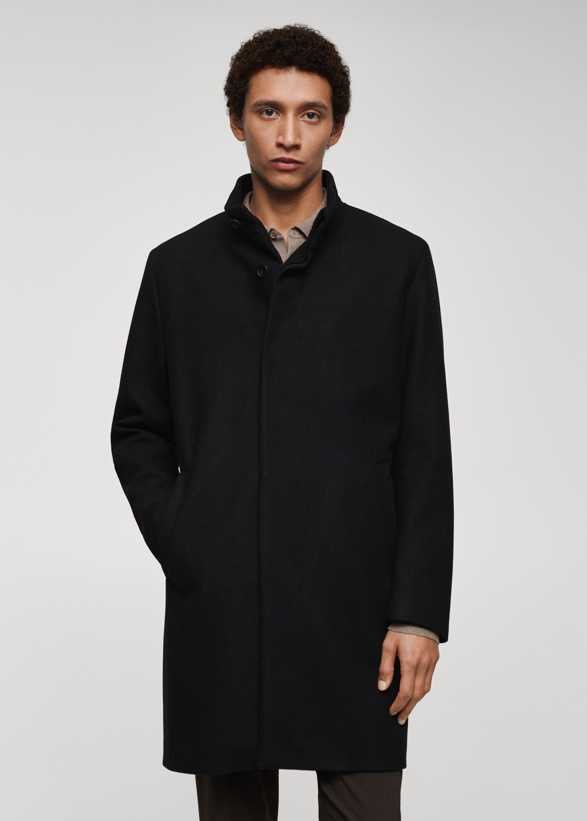 Wool funnel neck coat - Details of the article 4