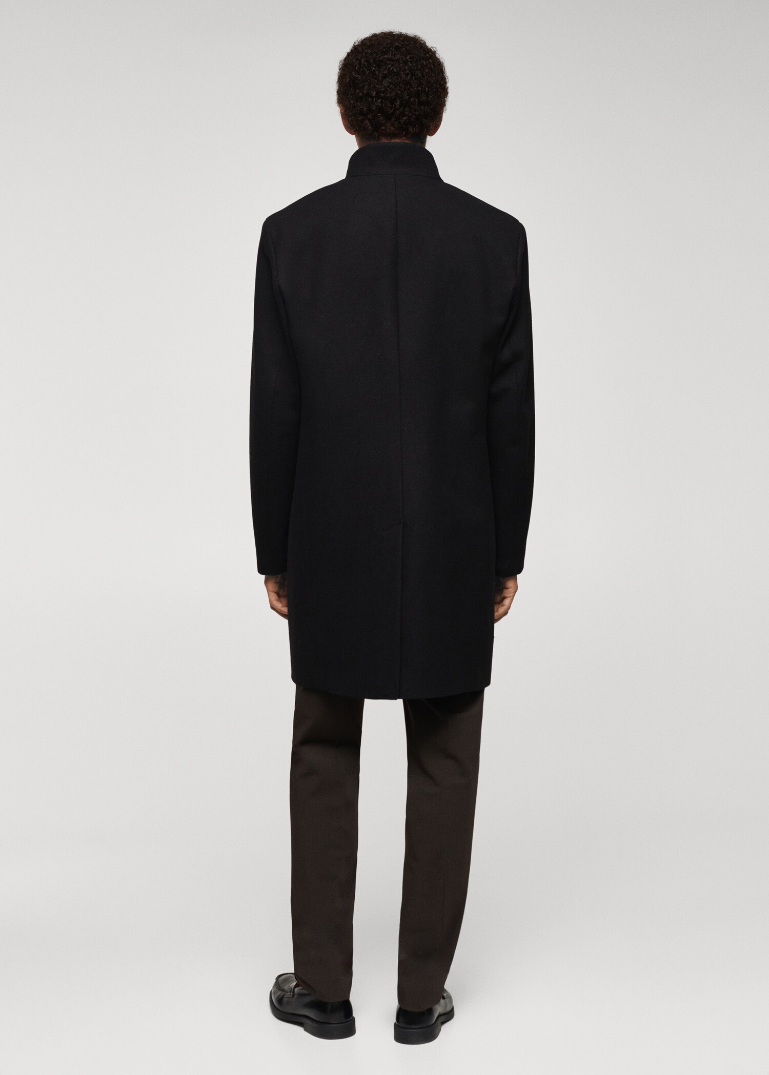 Wool funnel neck coat - Reverse of the article