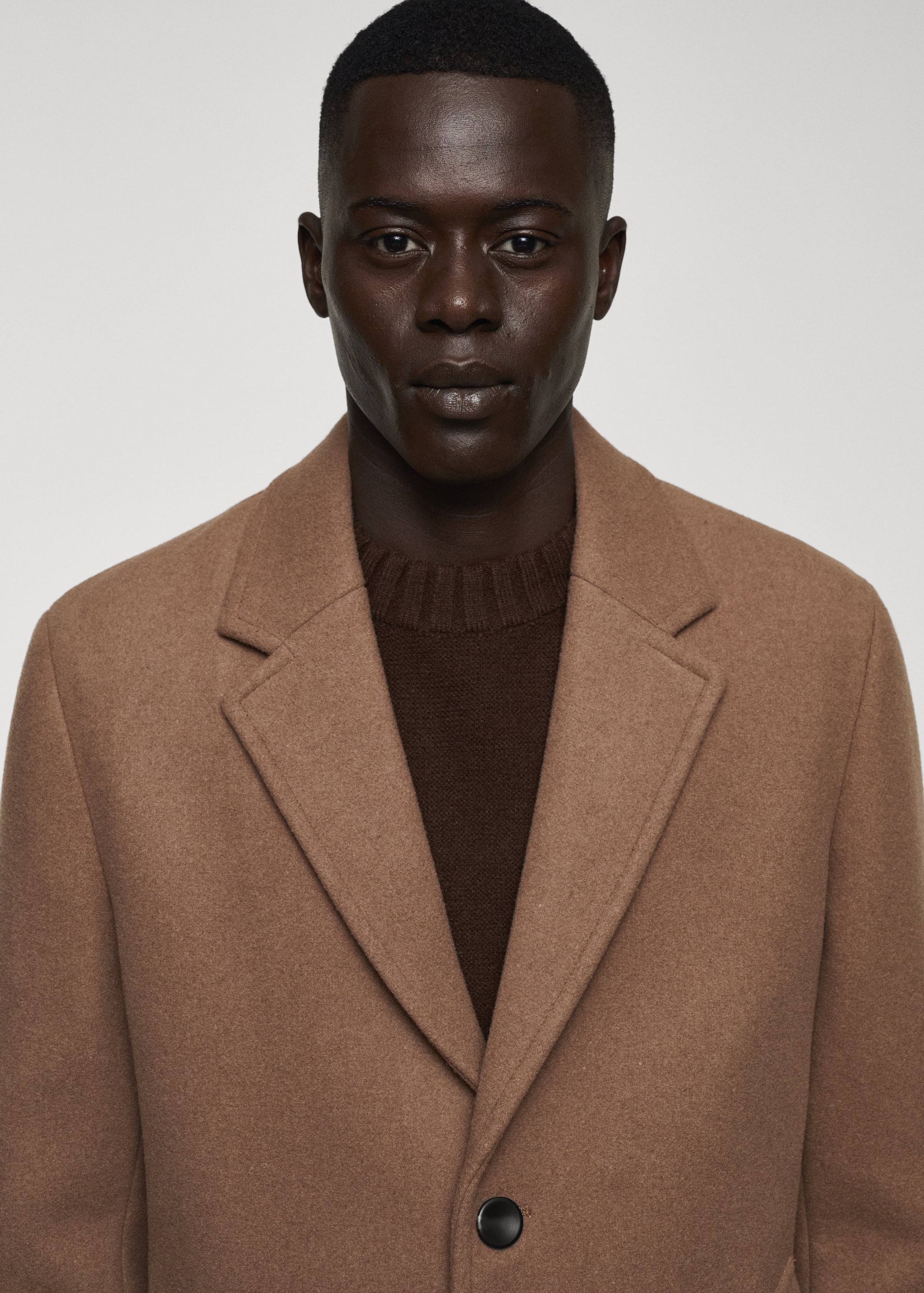 Reiss Camel Single Breasted Formal Coat Reiss Wool Coat Mens Brown