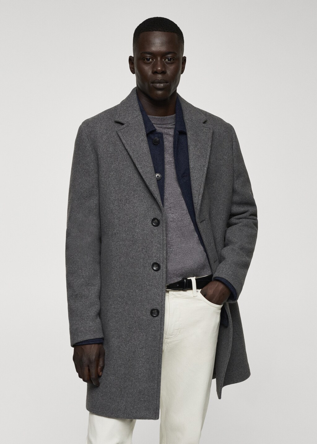Lightweight recycled wool coat - Man | MANGO United Kingdom 