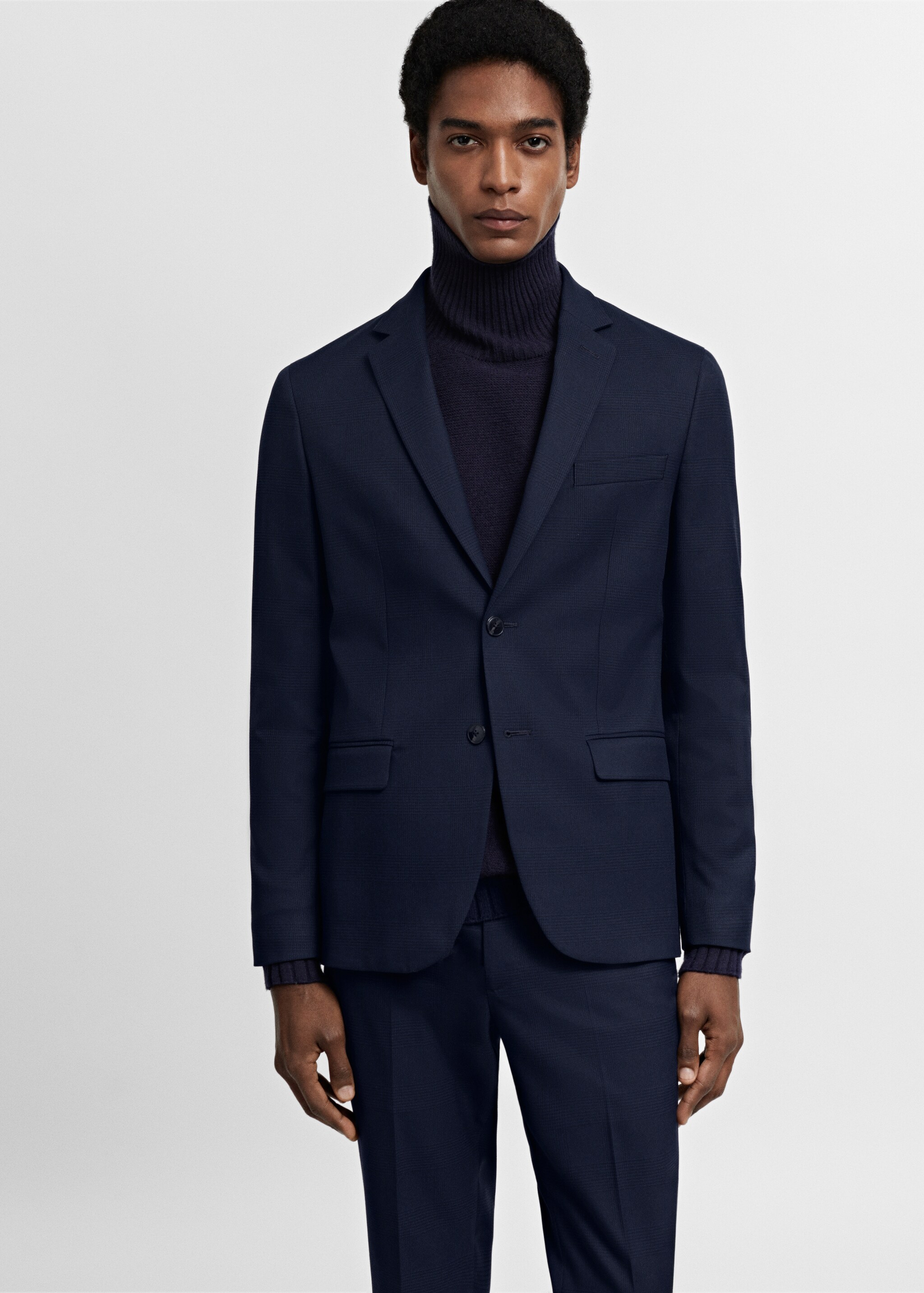 Super slim-fit suit blazer in stretch fabric - Medium plane