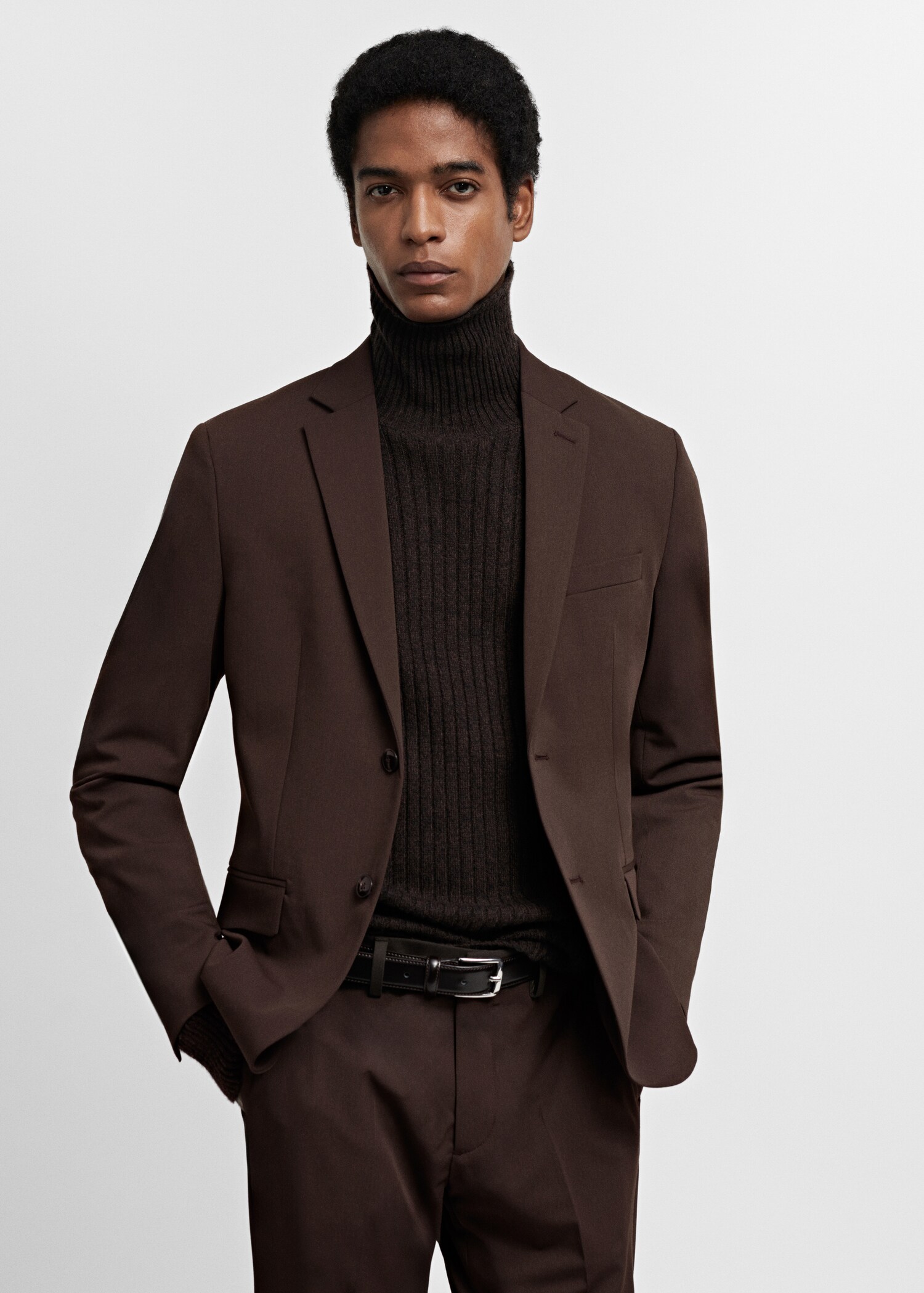 Kostymkavaj super slim fit stretchmaterial - Bild av mittparti