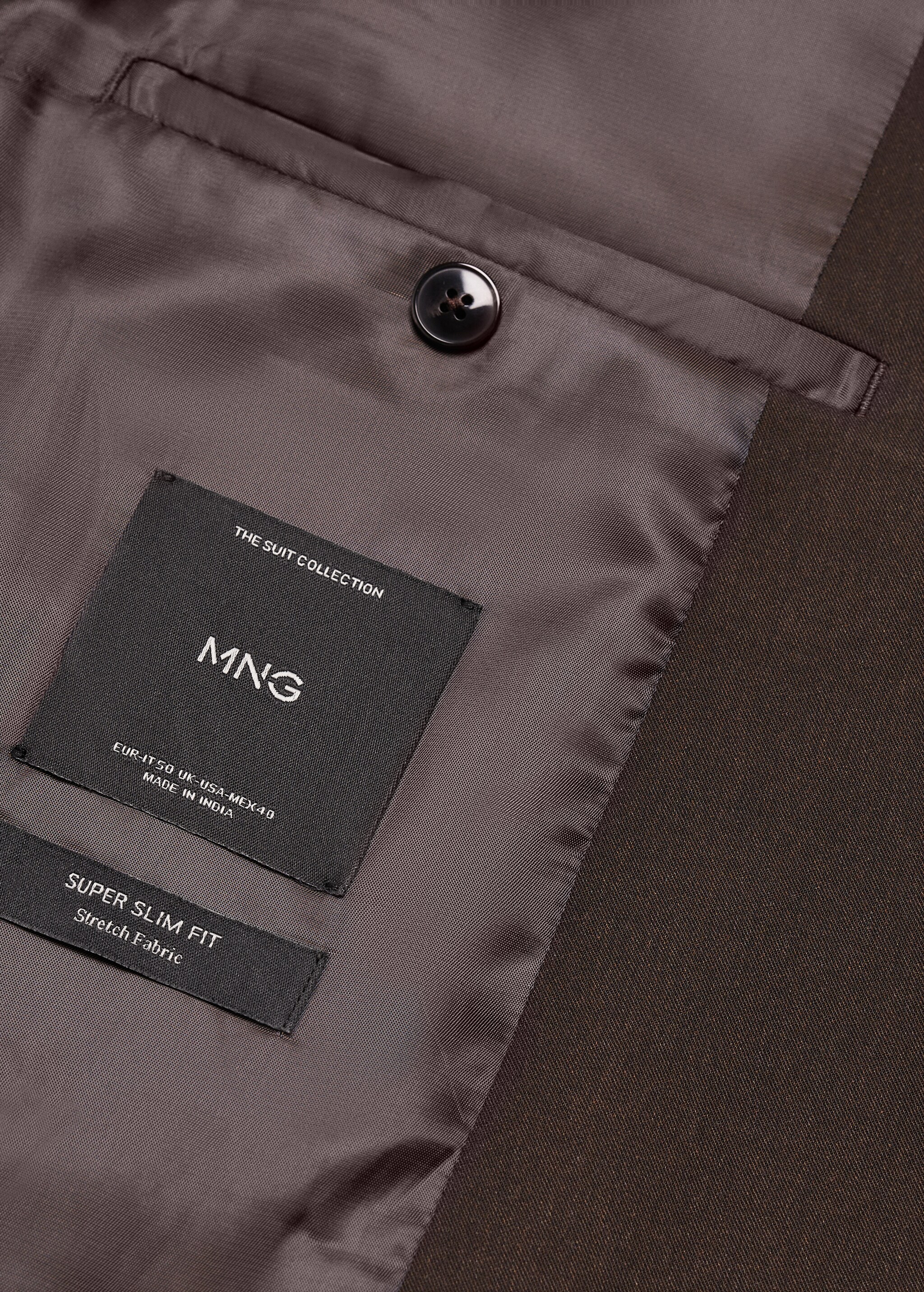 Костюмный пиджак super slim fit из ткани стретч - Деталь изделия 8