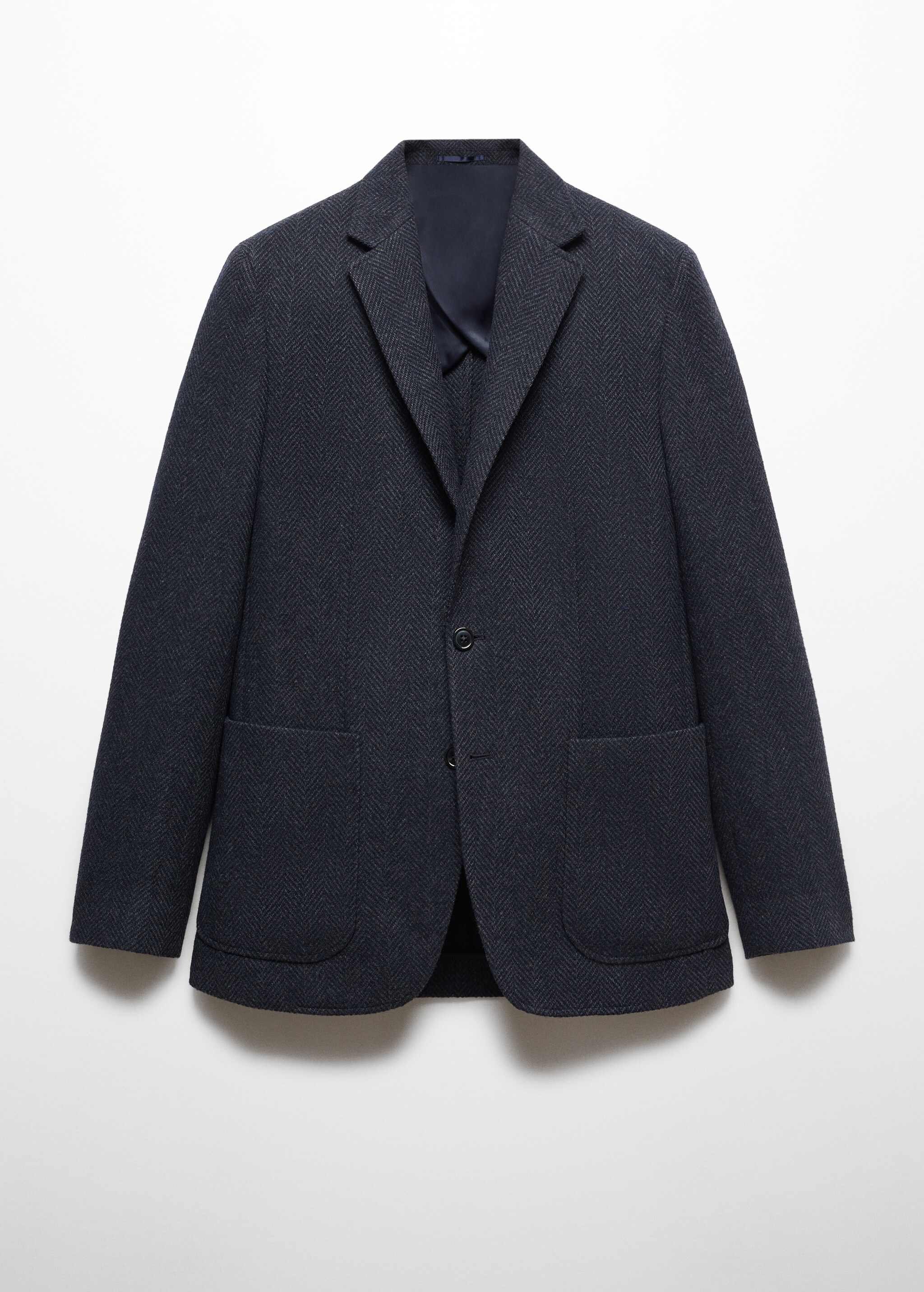 Slim-fit herringbone wool suit jacket - Article without model