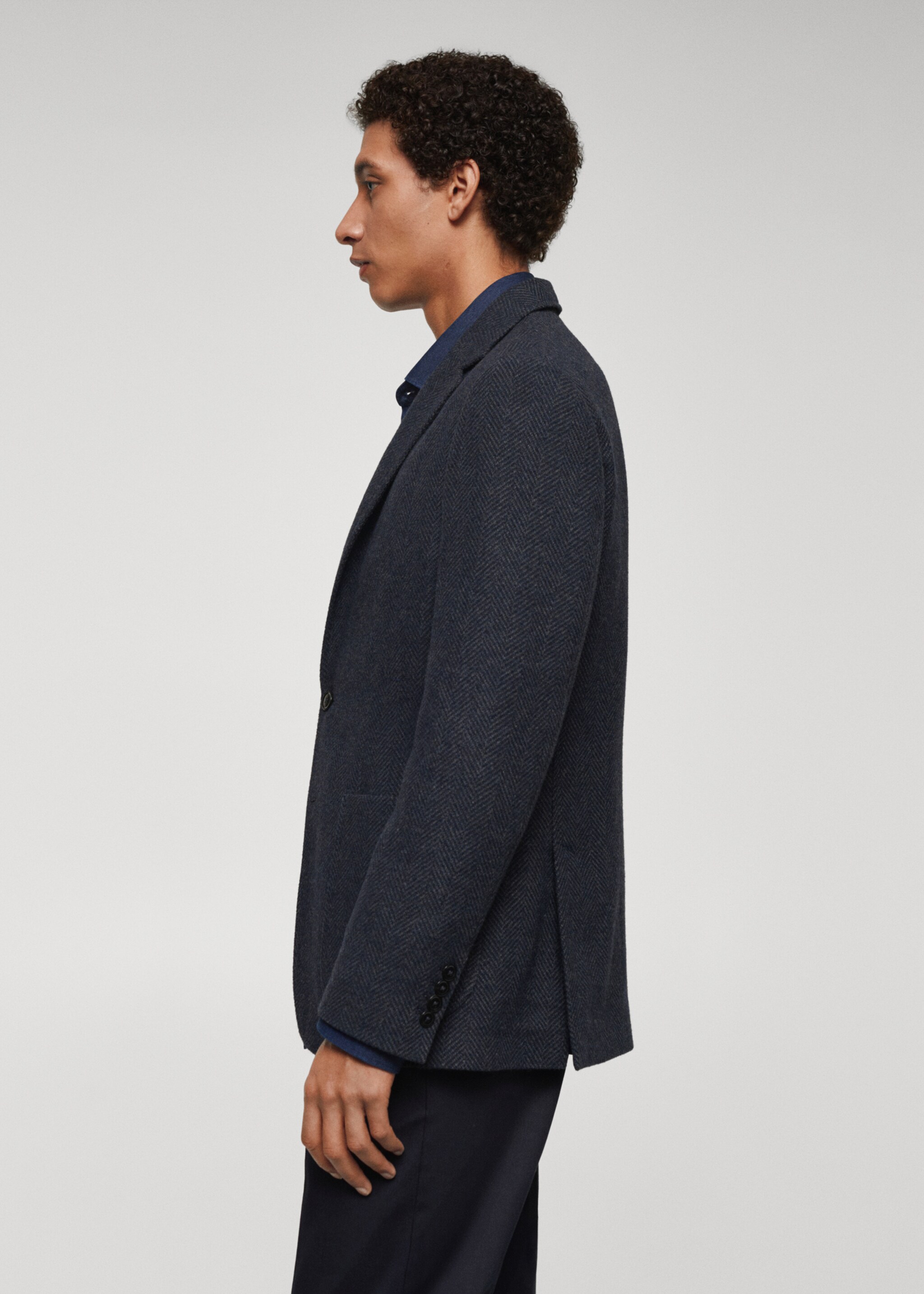 Пиджак slim fit из шерсти в елочку - Деталь изделия 2