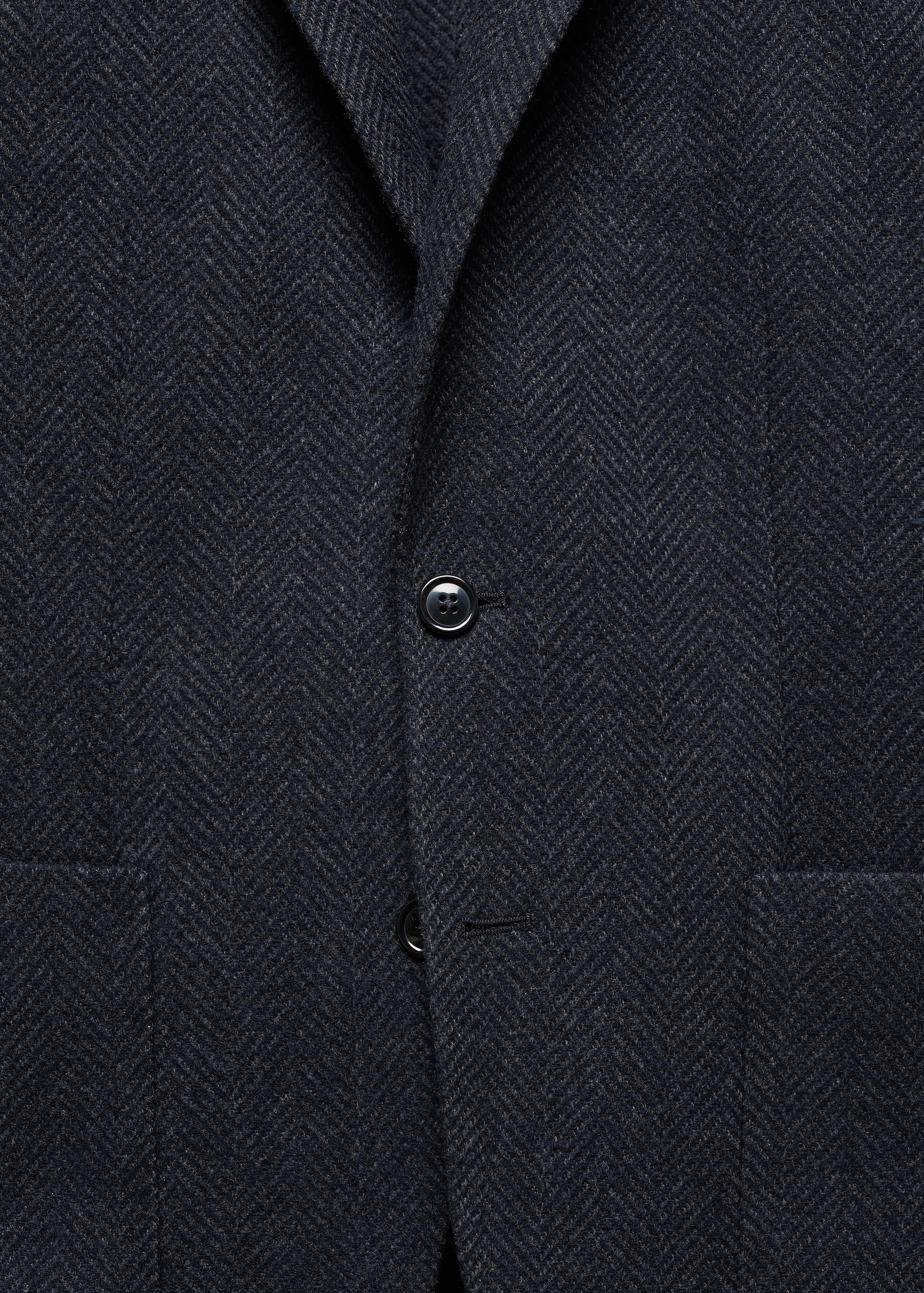 Slim-fit herringbone wool suit jacket - Details of the article 8