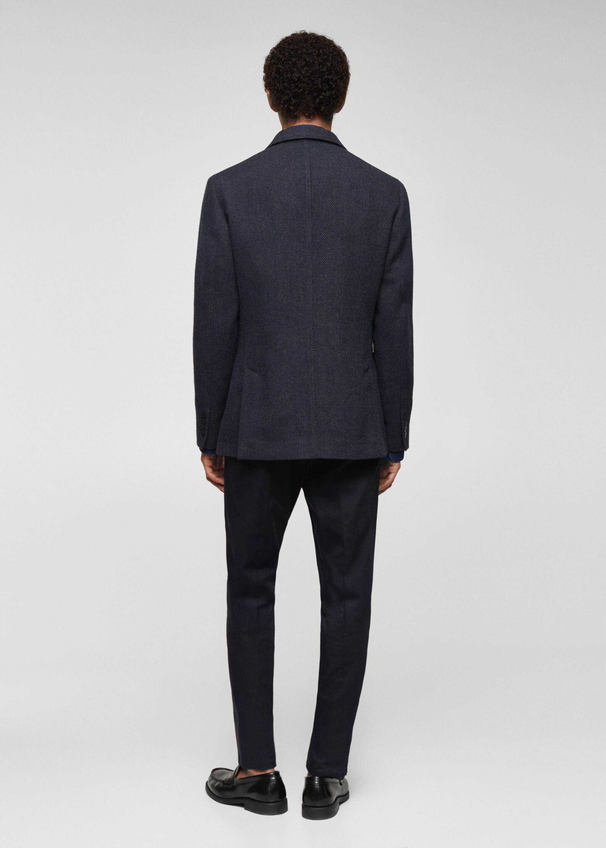 Пиджак slim fit из шерсти в елочку - Обратная сторона изделия