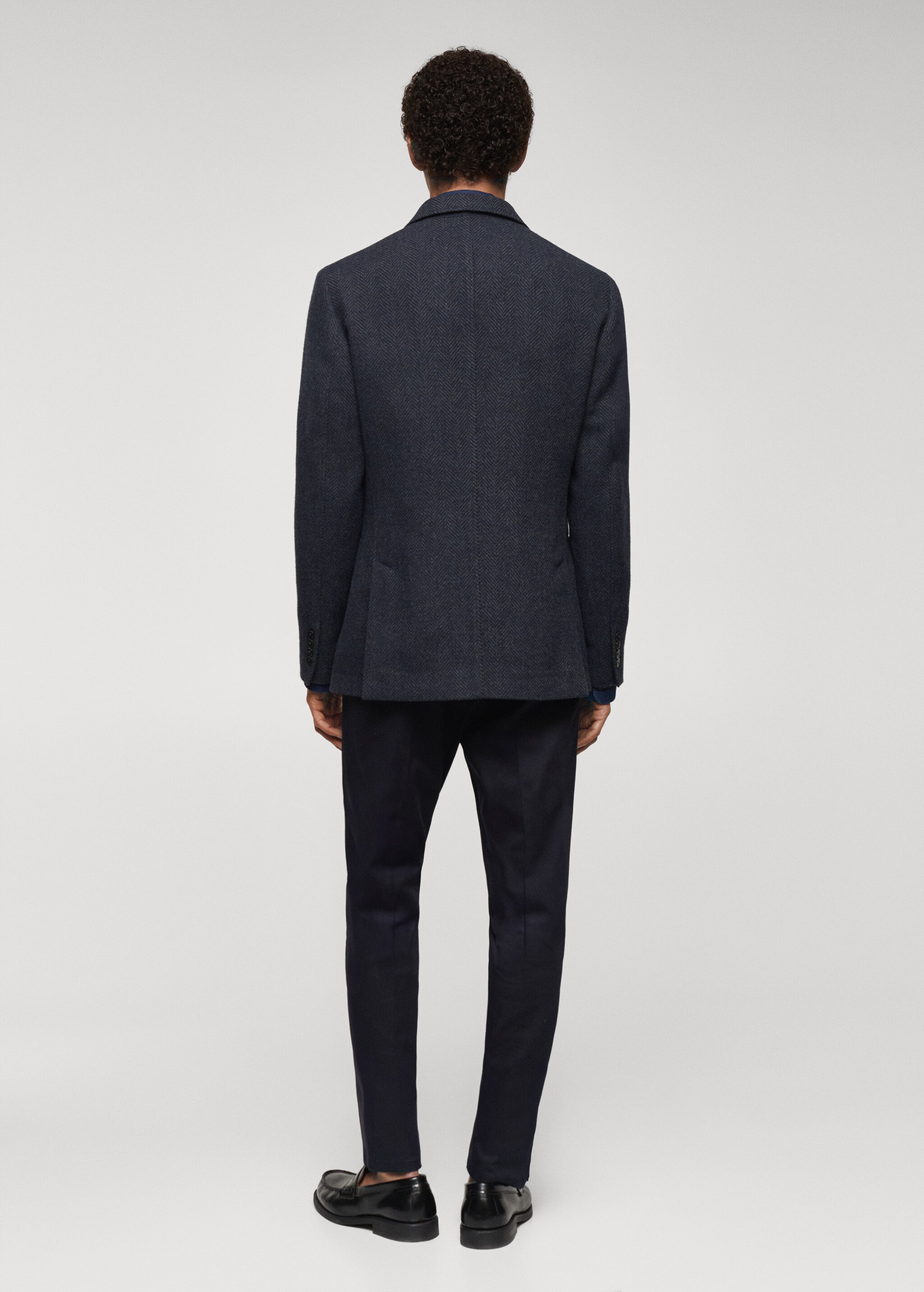 Slim-fit herringbone wool suit jacket - Reverse of the article