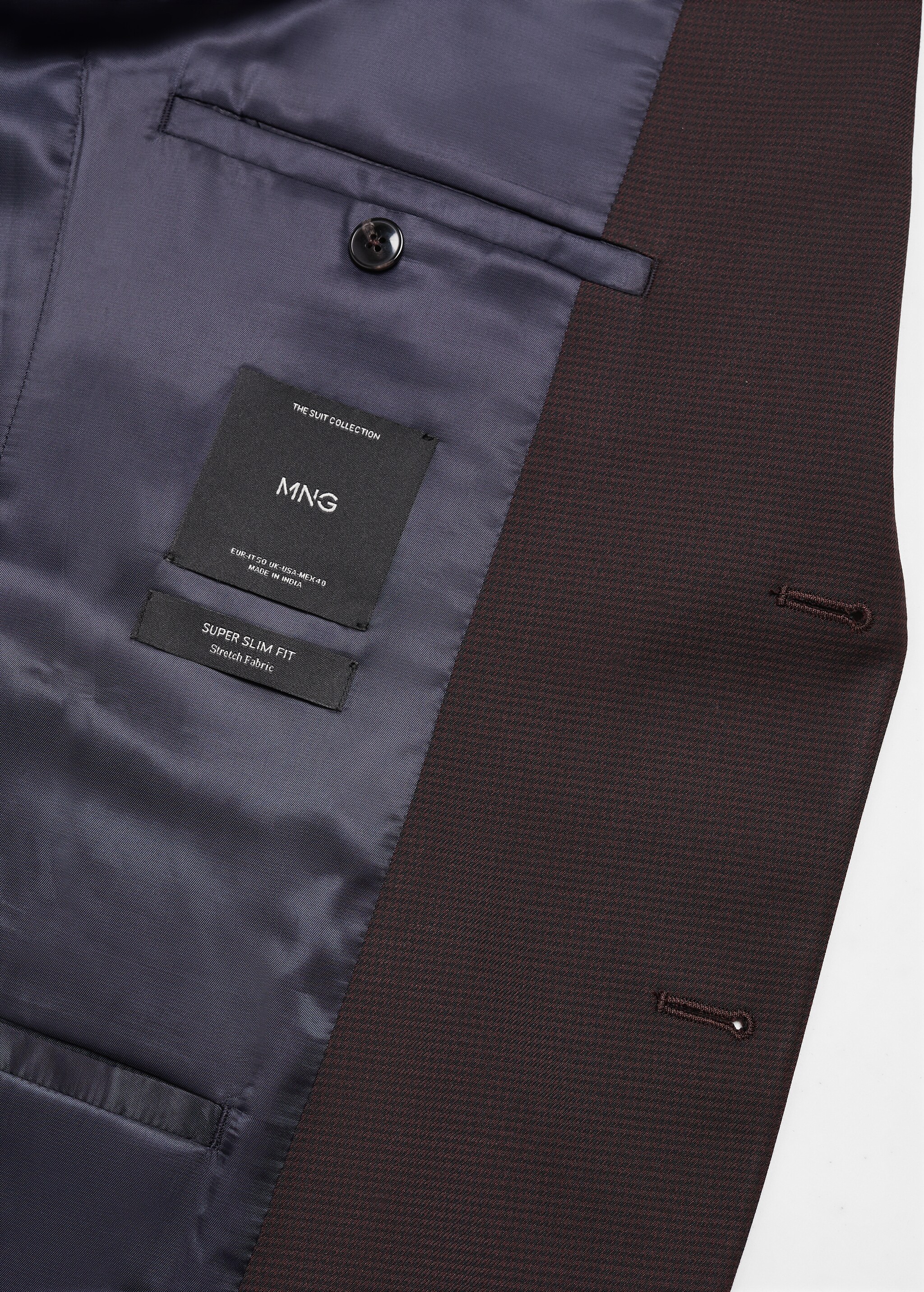 Костюмный пиджак super slim fit из ткани стретч - Деталь изделия 8
