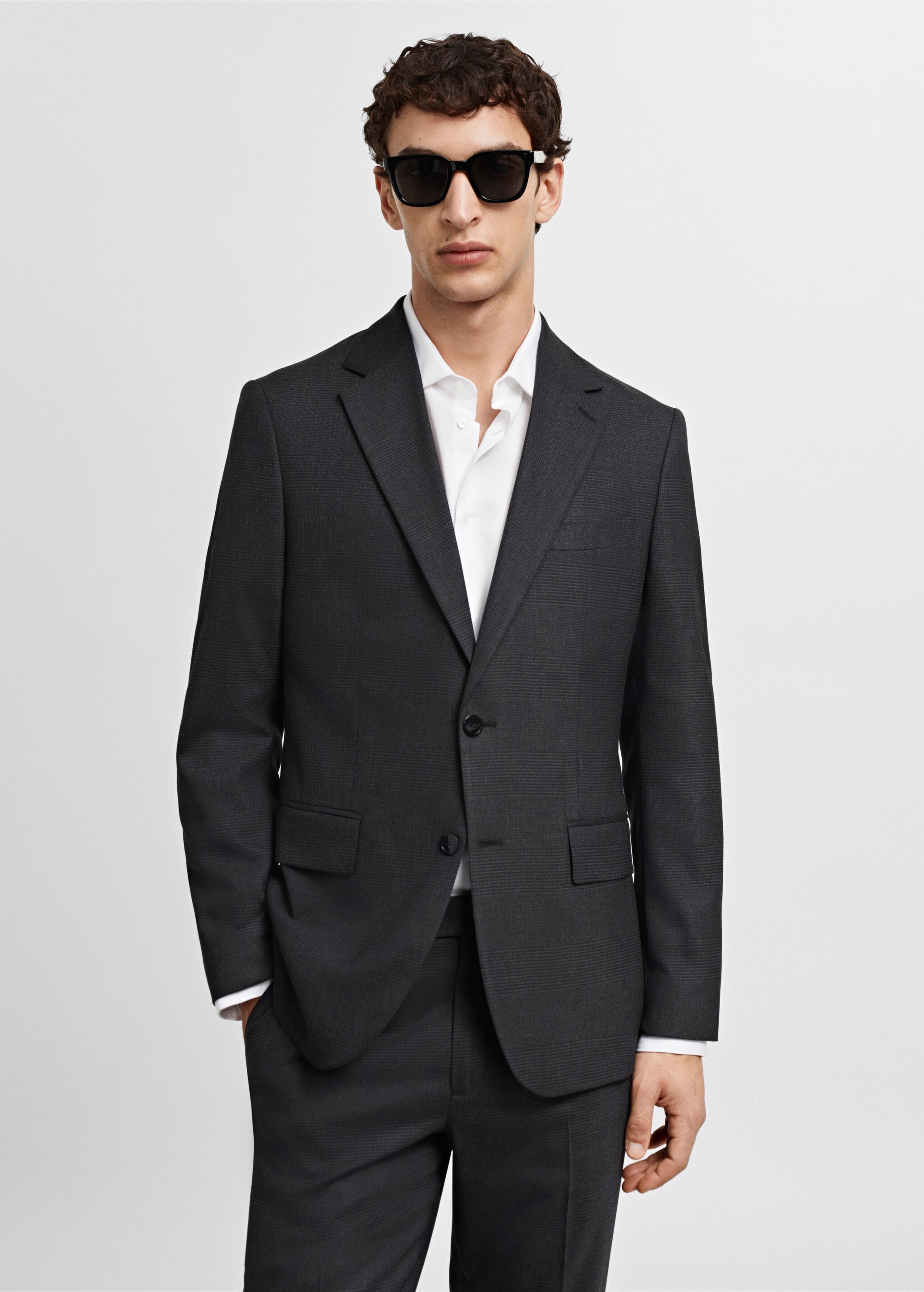 Slim fit cold wool suit jacket - Medium plane