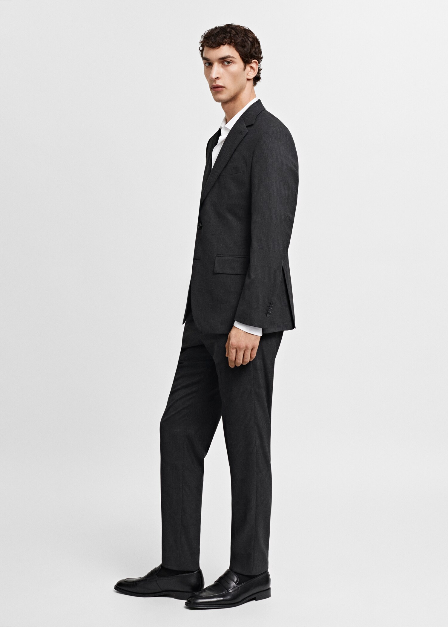 Slim-fit cold wool suit blazer - Details of the article 2
