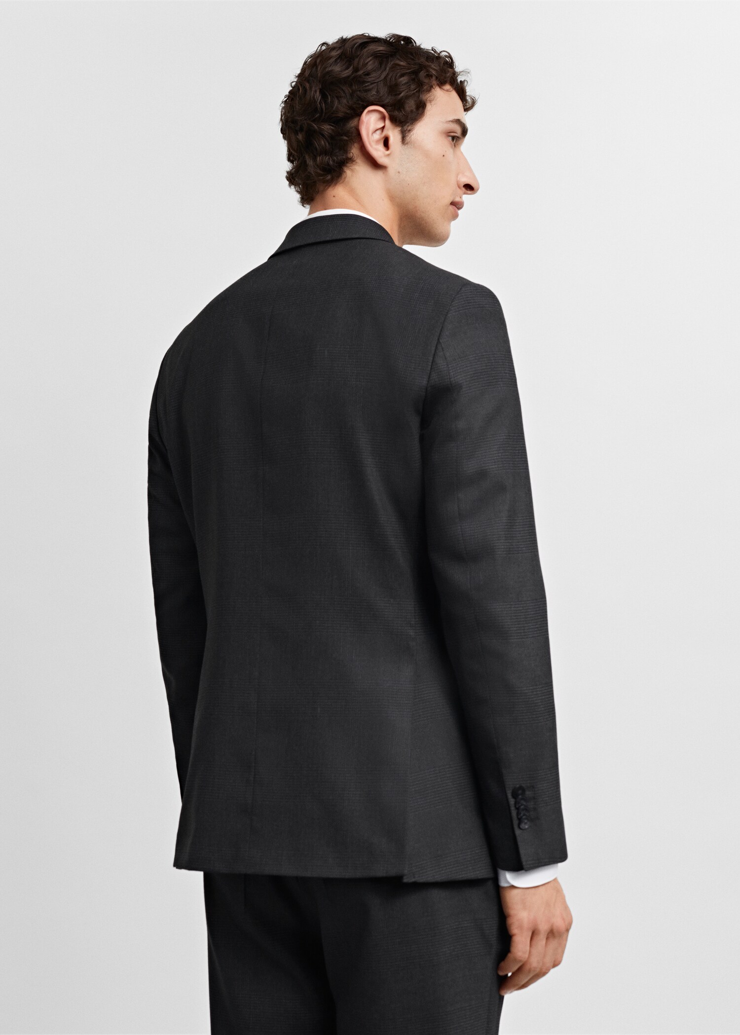 Slim-fit cold wool suit blazer - Reverse of the article