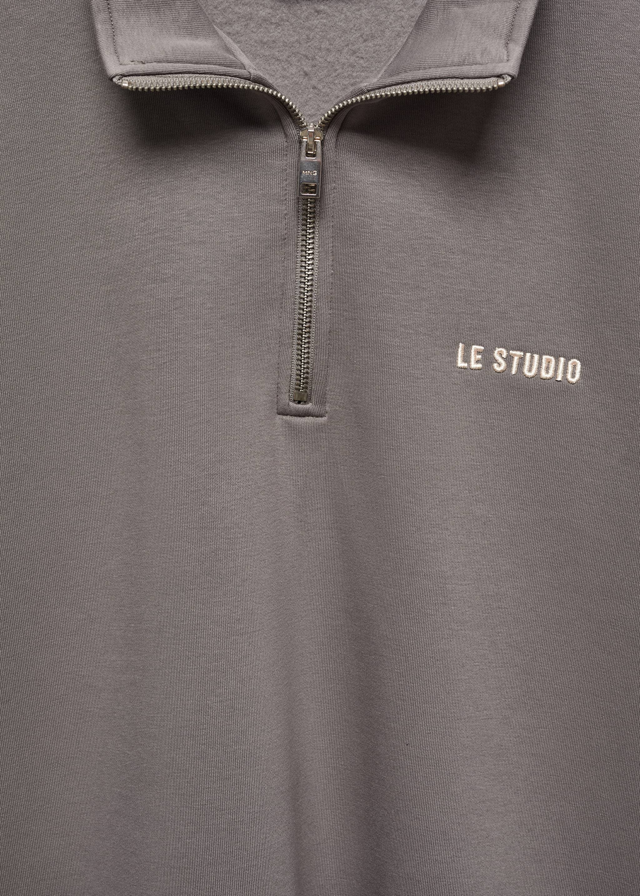 Cotton sweatshirt with zip neck - Details of the article 8
