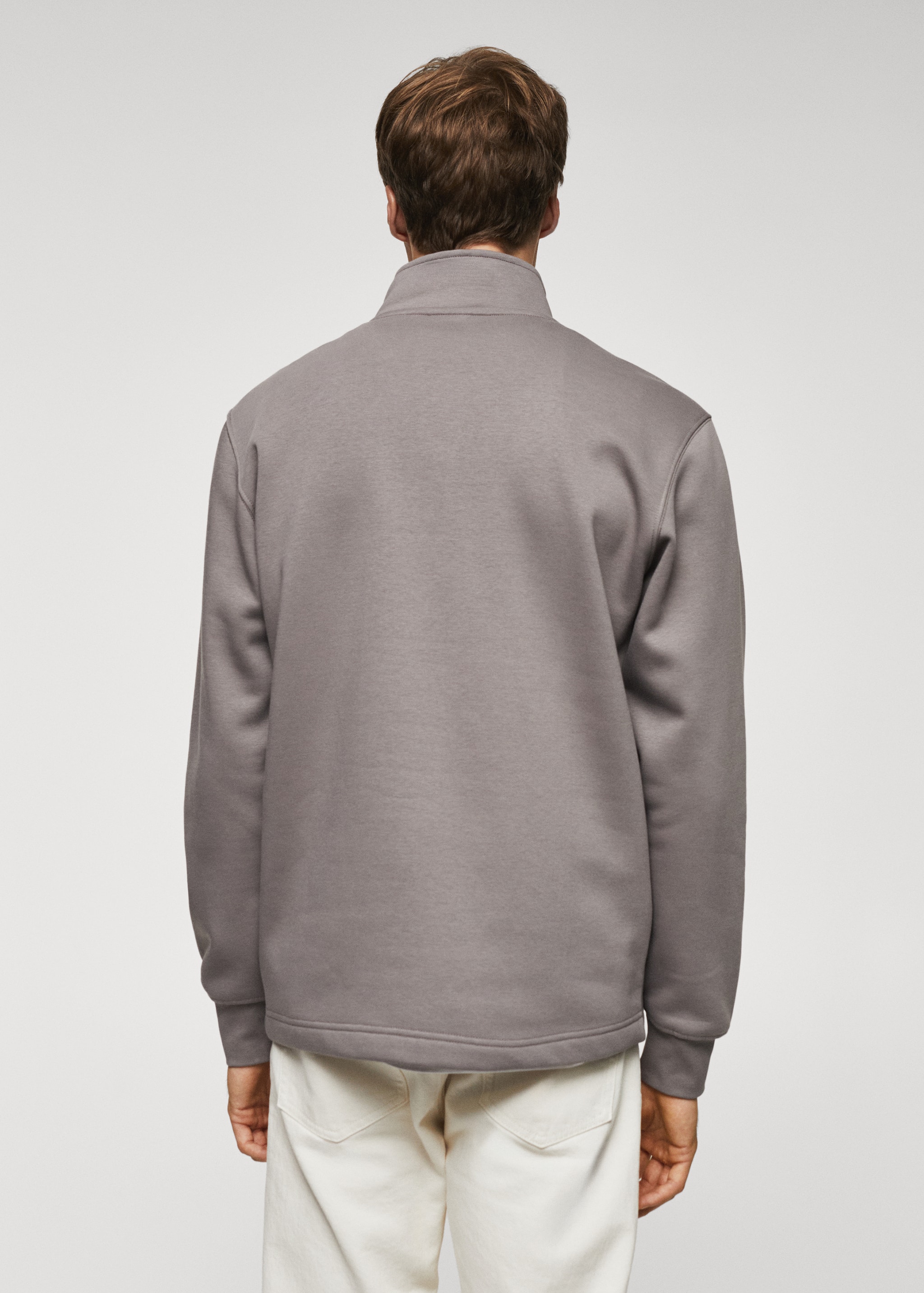 Cotton sweatshirt with zip neck - Reverse of the article