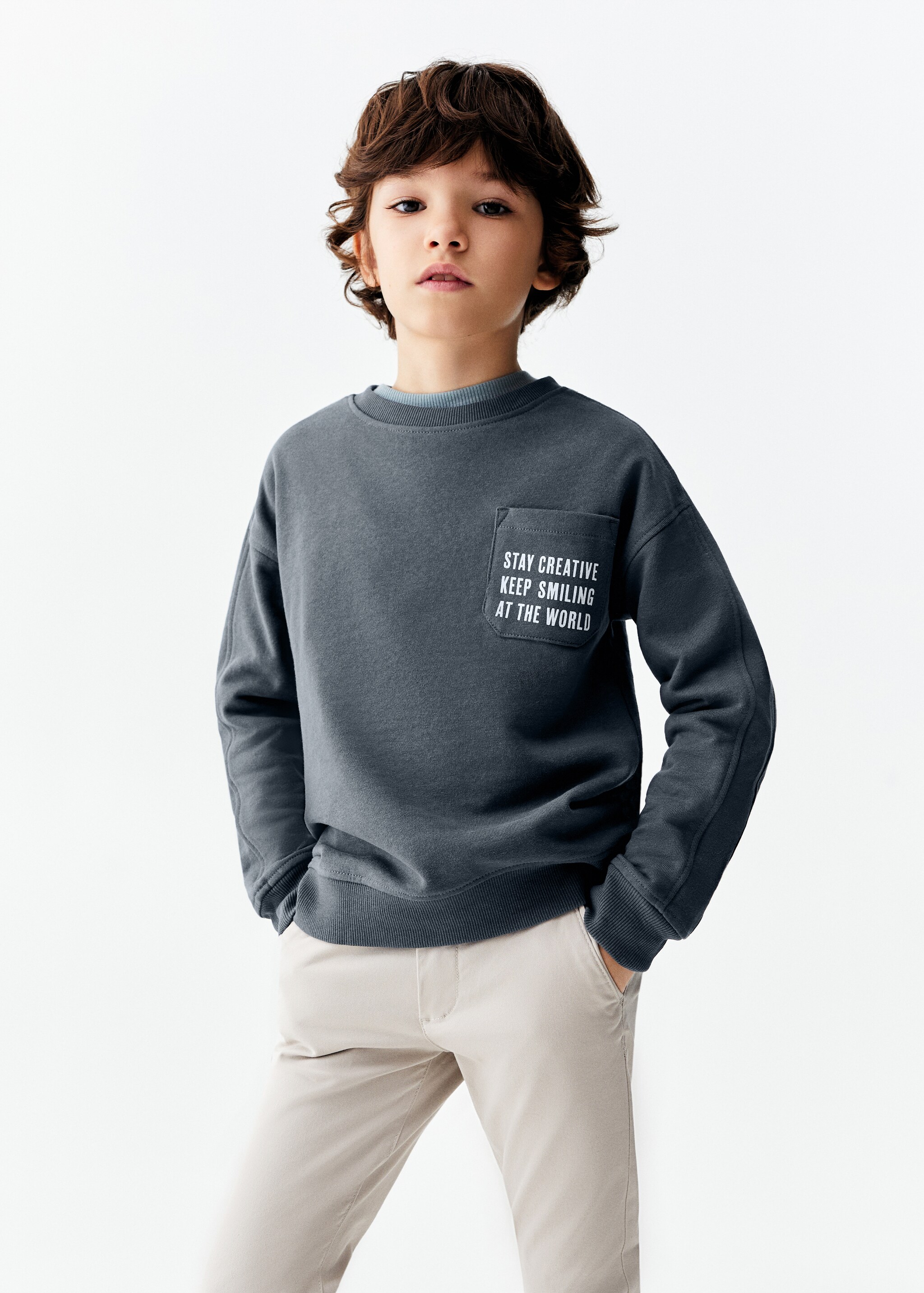 Message cotton sweatshirt - Medium plane