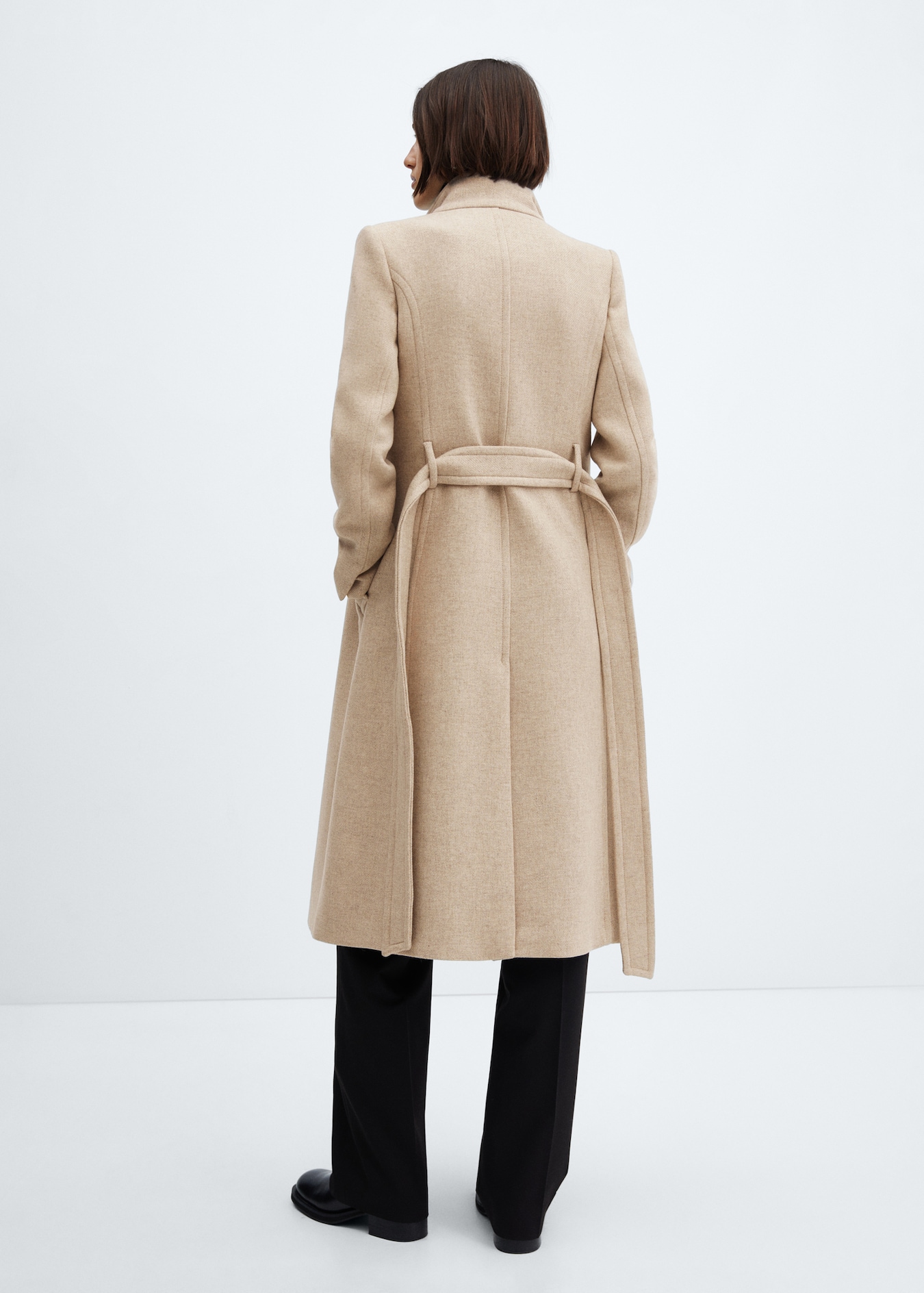 Belted Manteco wool coat - Women | MANGO USA