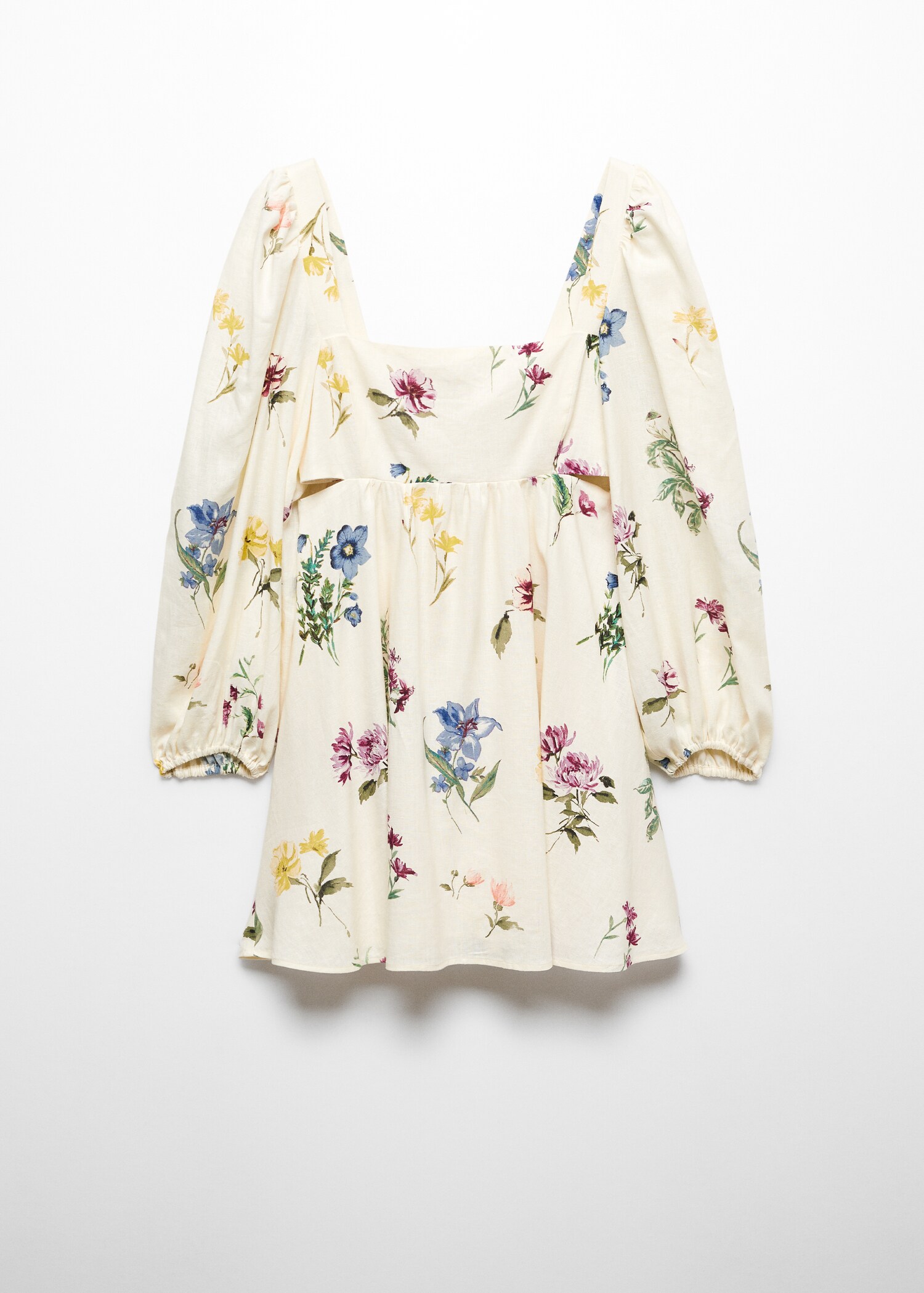 Floral linen-blend dress - Article without model