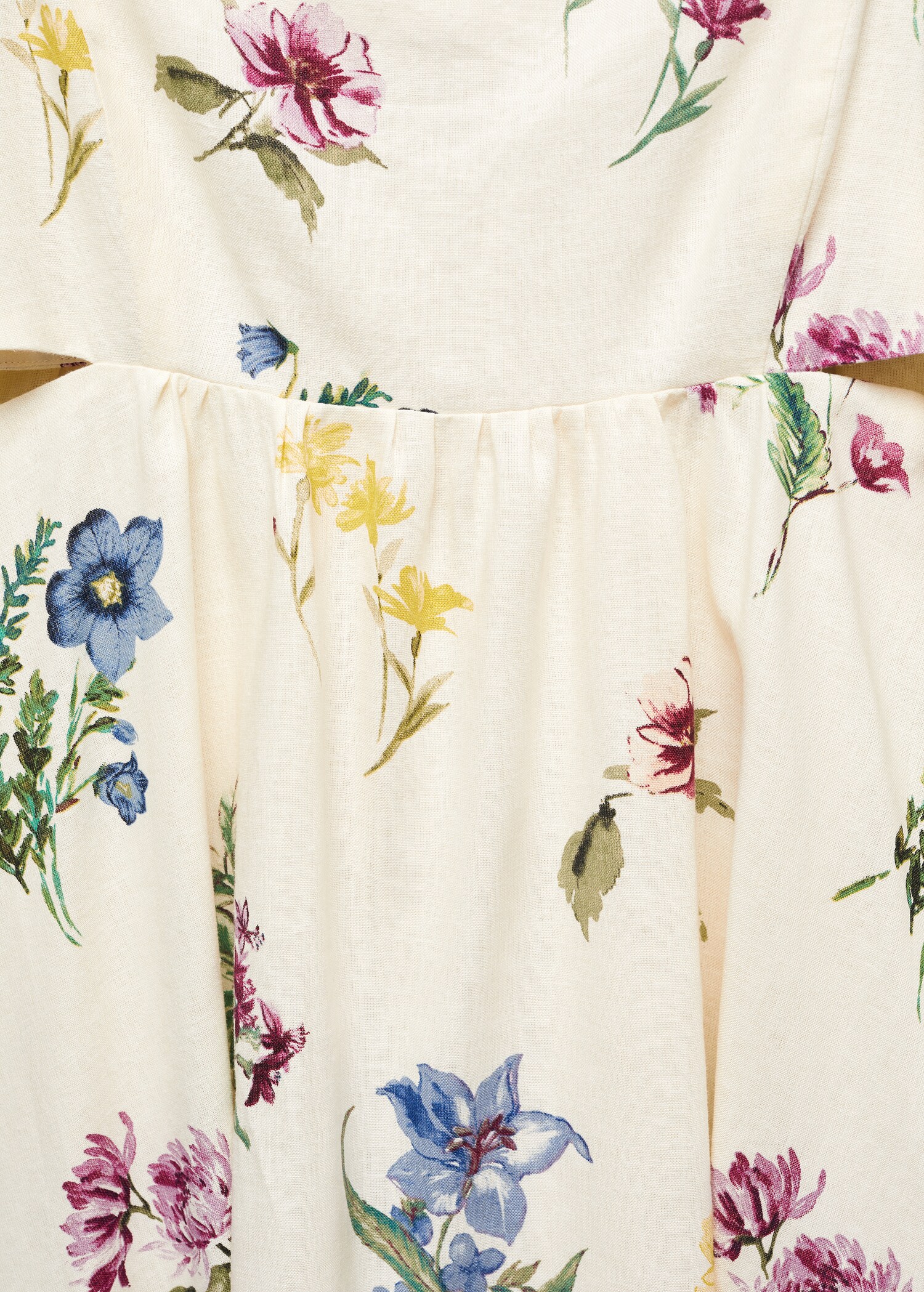 Floral linen-blend dress - Details of the article 8