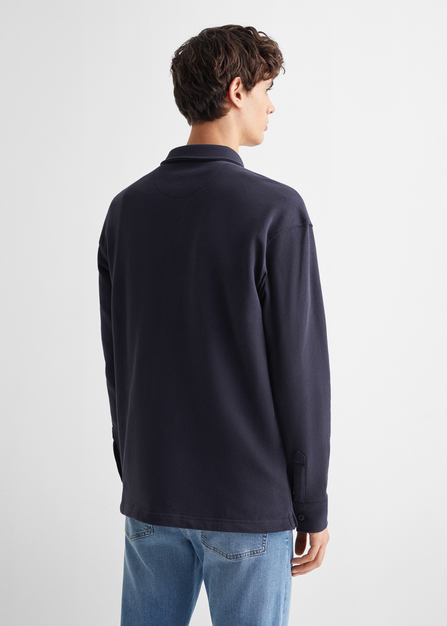 Long sleeves cotton polo - Reverse of the article