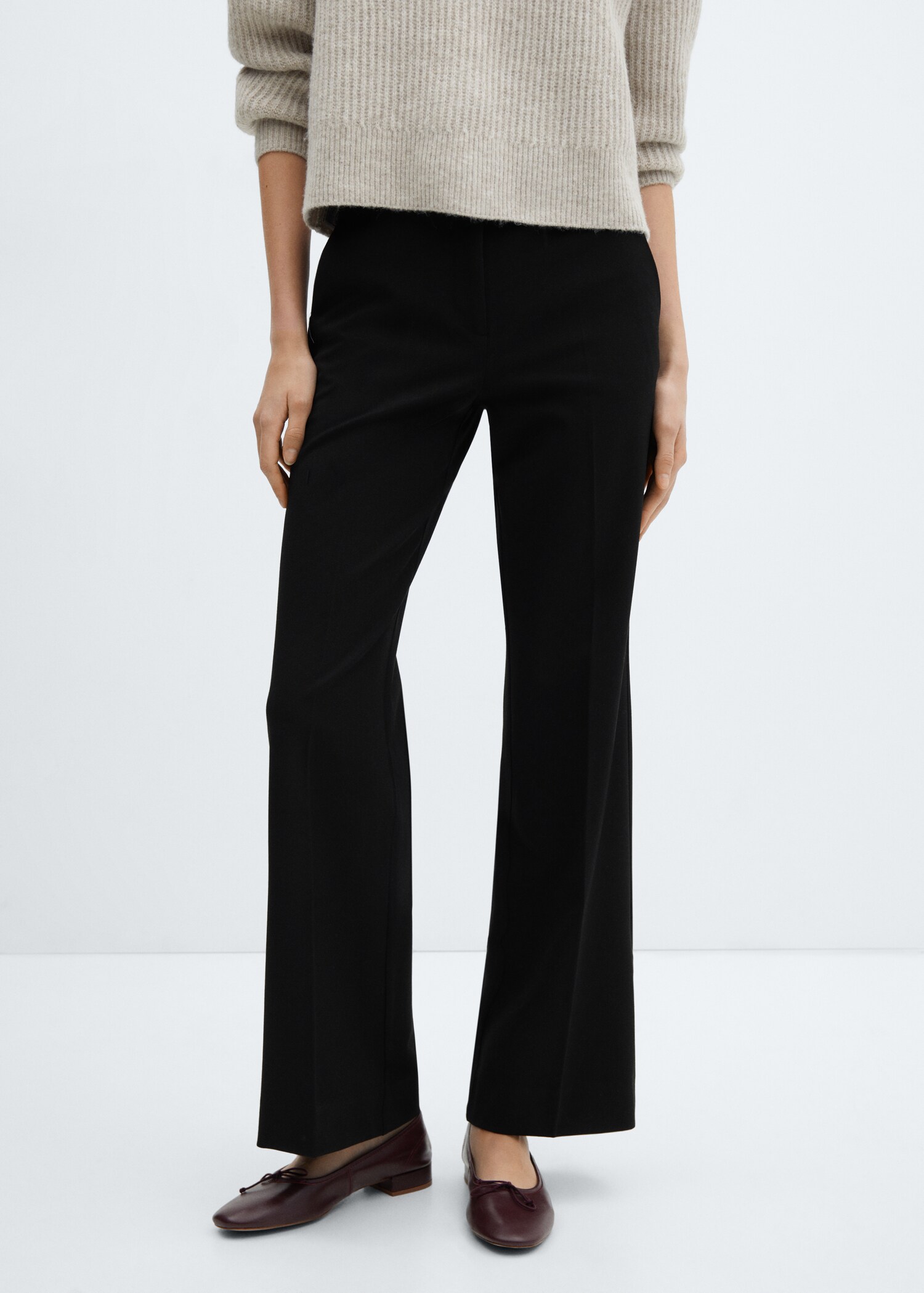 Pantaloni wideleg vita media - Piano medio