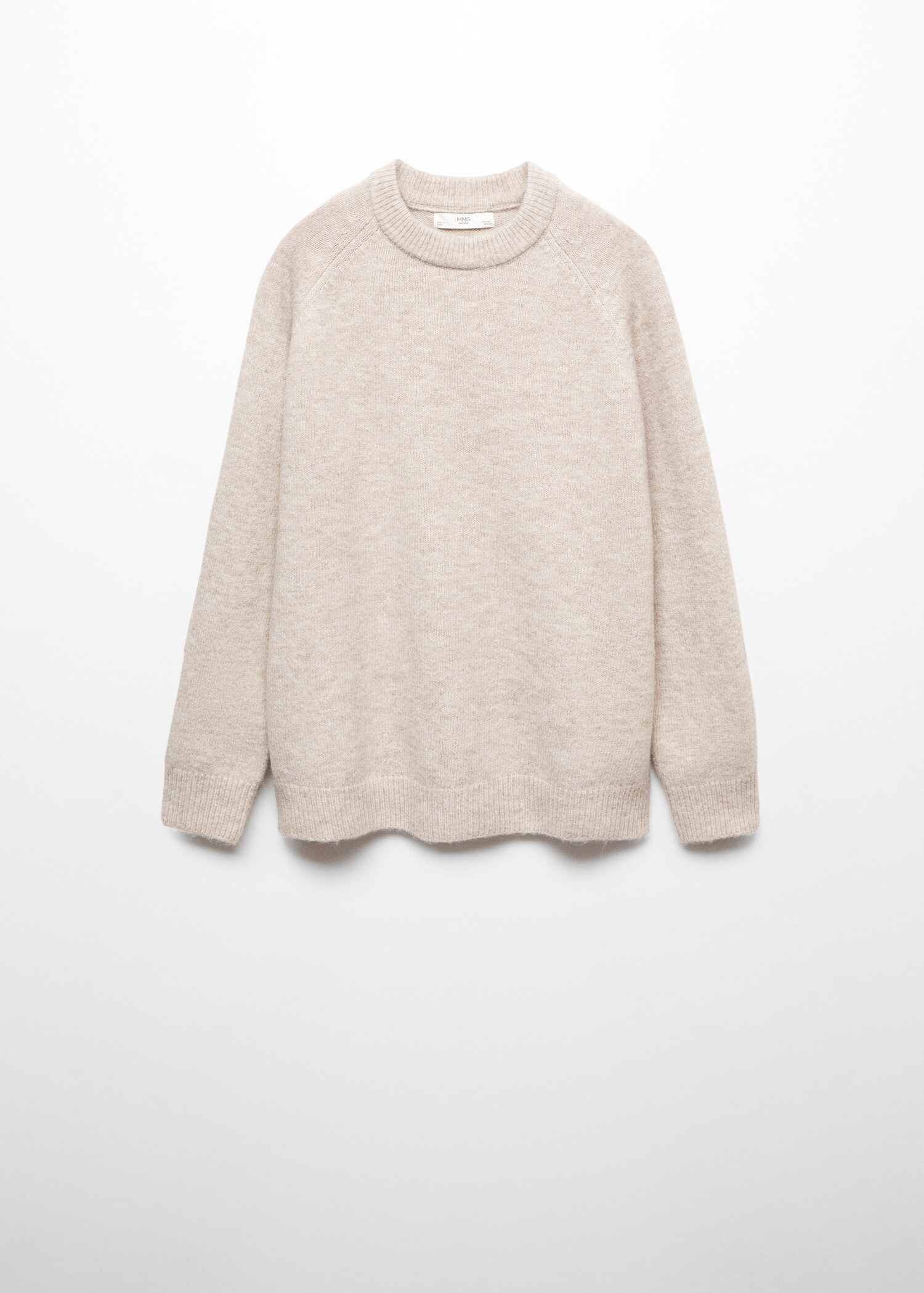 Cotton-linen round-neck knitted sweater - Article without model