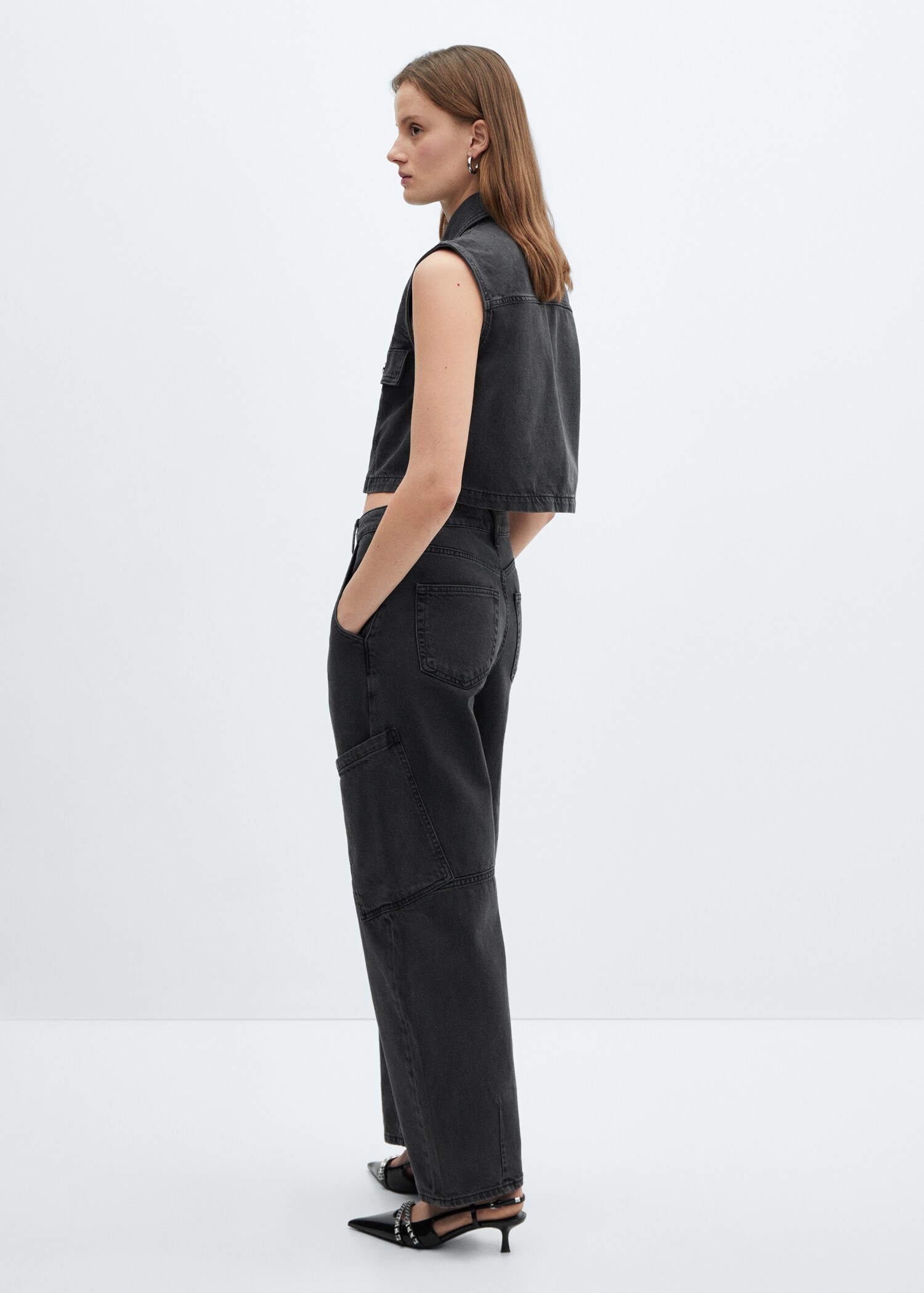 Jean slouchy cargo taille normale - Verso de l’article