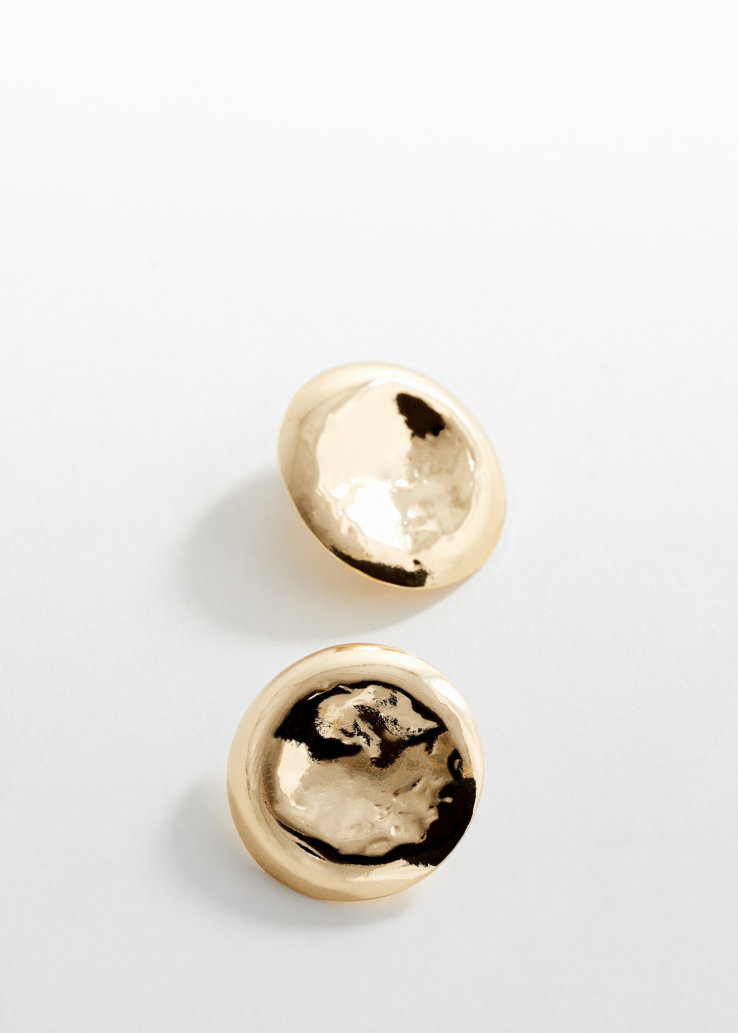 Textured round earrings - Medium plane