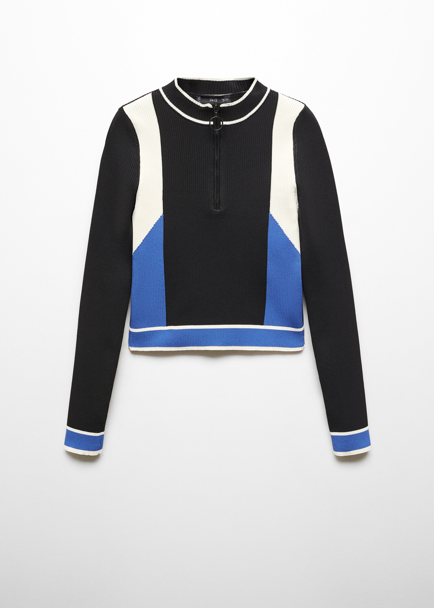 Pull-over zippé maille côtelée - Article sans modèle