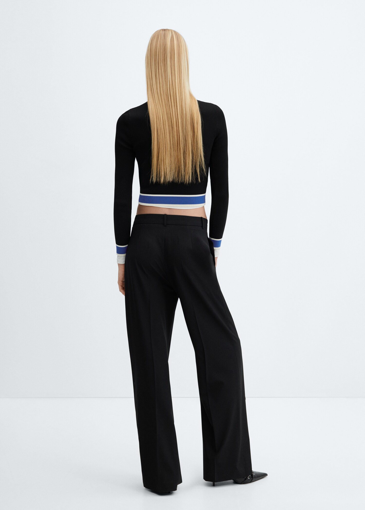 Pull-over zippé maille côtelée - Verso de l’article