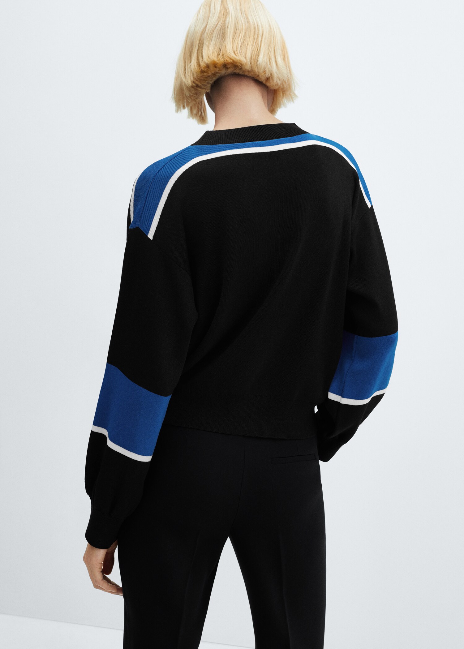 Pull-over maille coton lin col rond - Verso de l’article