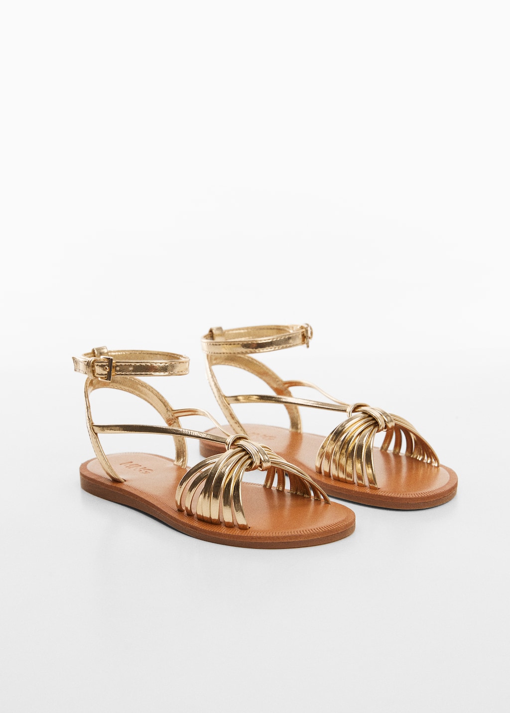 Mango Sandalen mit gerafften Riemchen