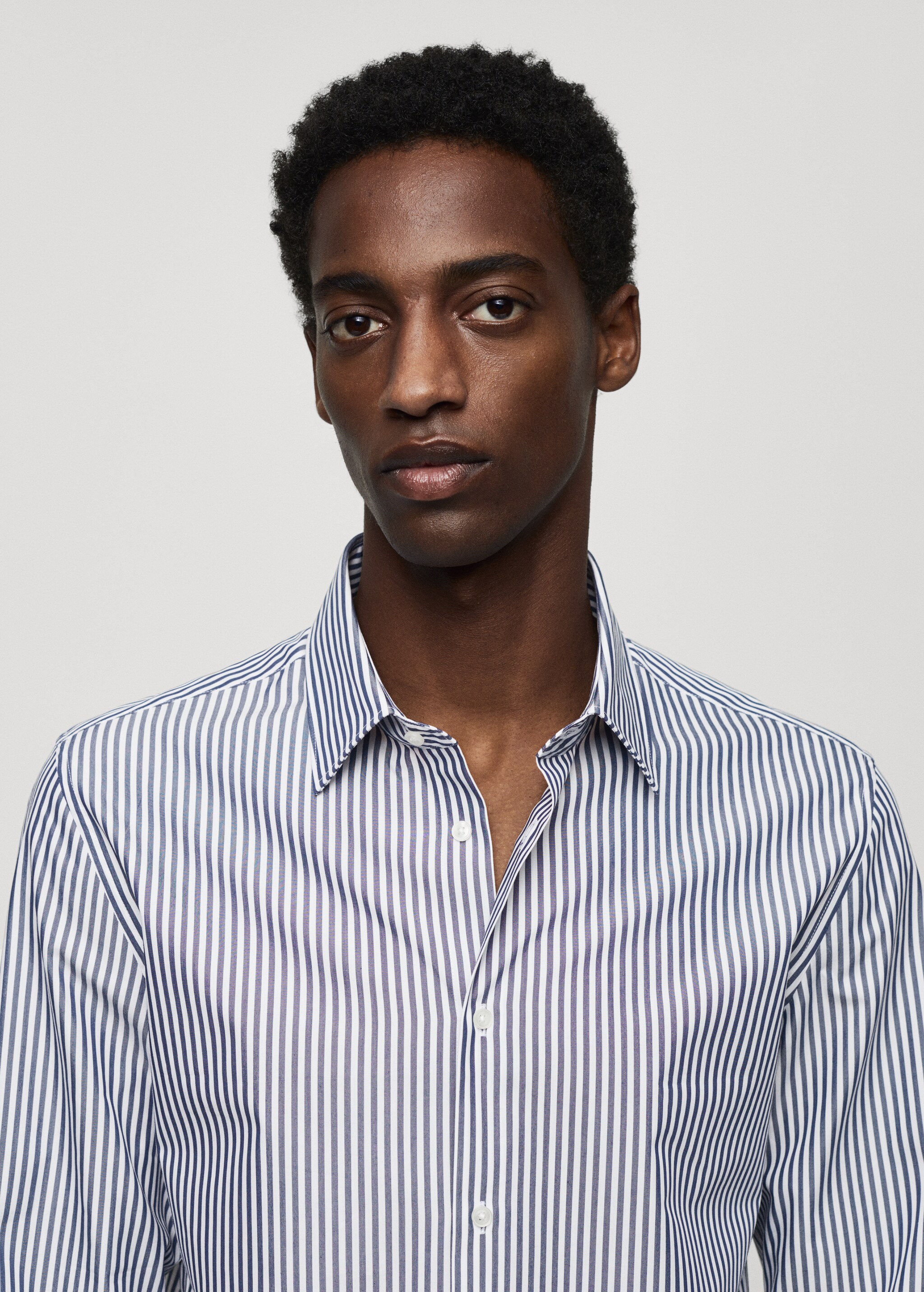 Slim fit striped Coolmax® shirt - Details of the article 1