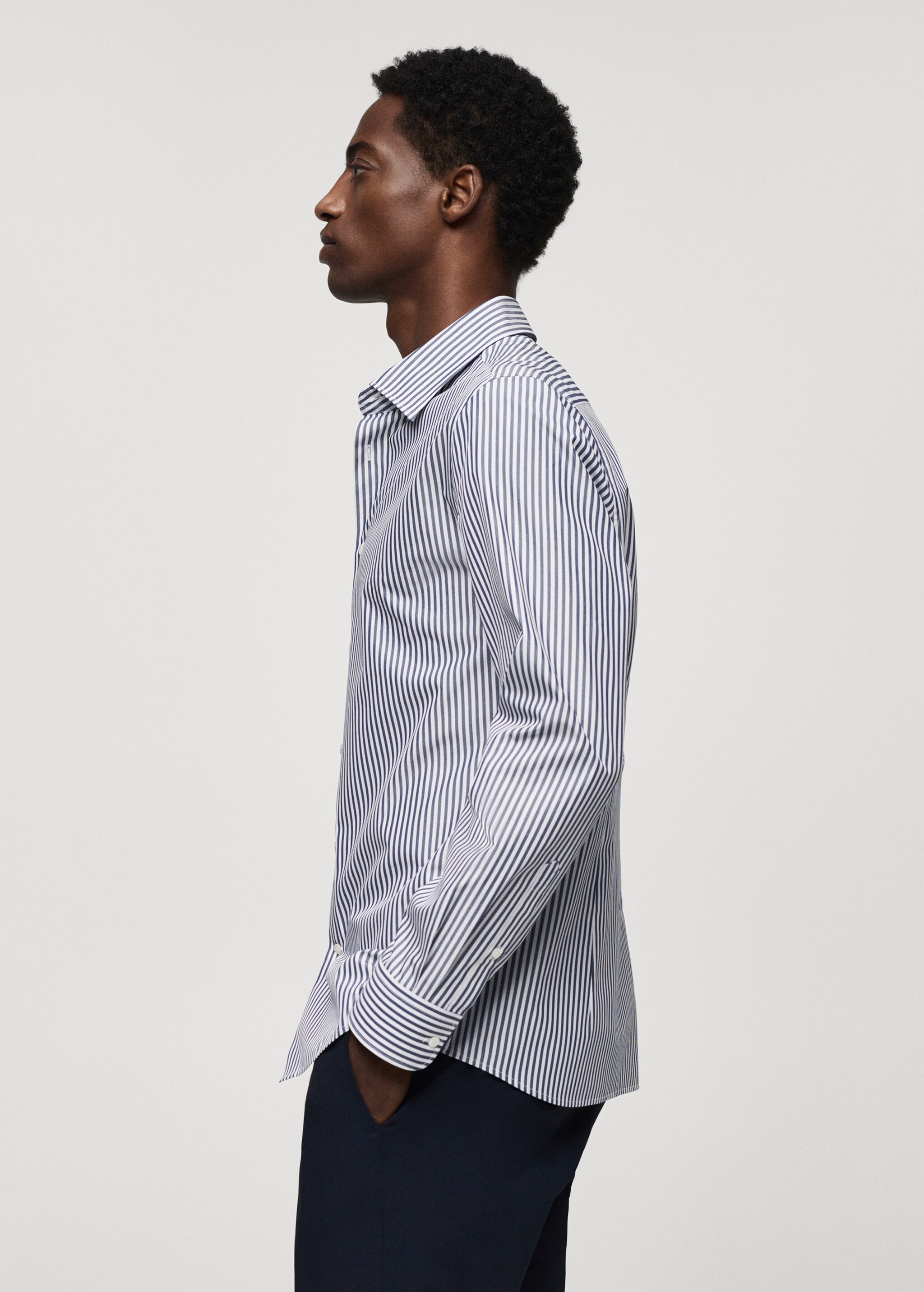 Slim fit striped Coolmax® shirt - Details of the article 2